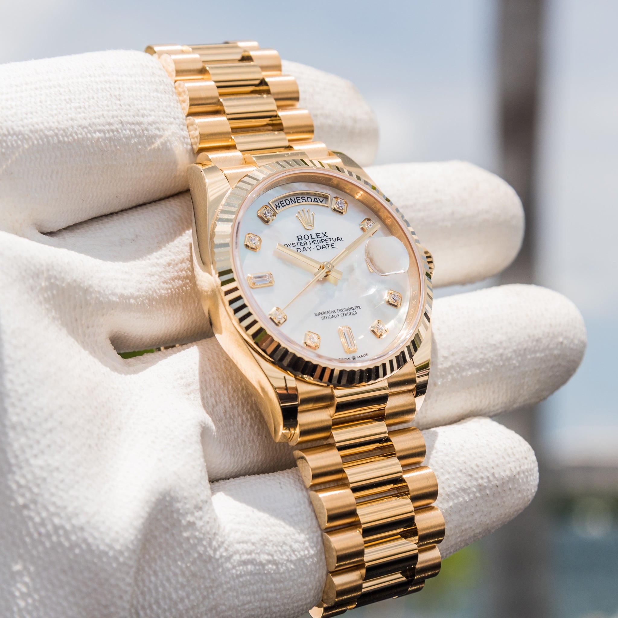 Rolex 2023 Day-Date 36mm Mother of Pearl 128238