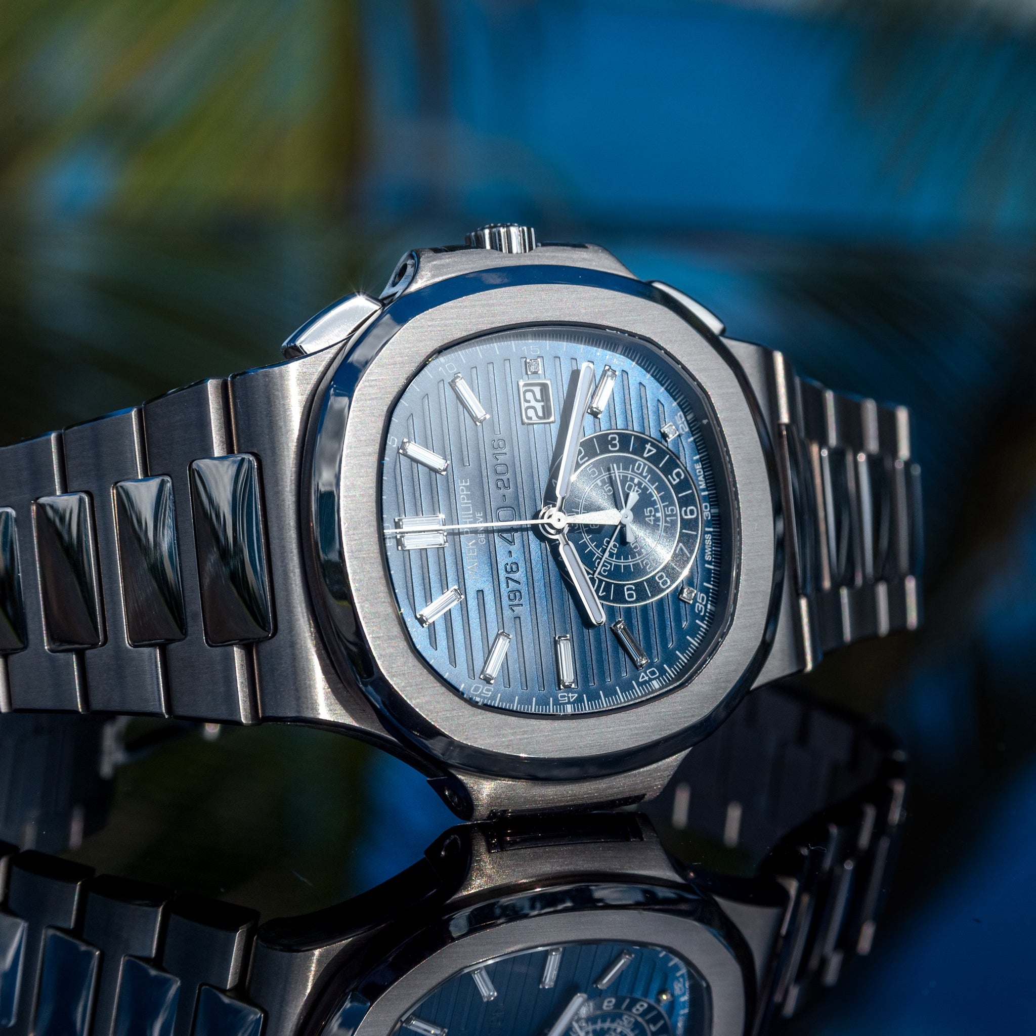 Patek Philippe 2017 Nautilus 5976/1G Chronograph Blue Dial