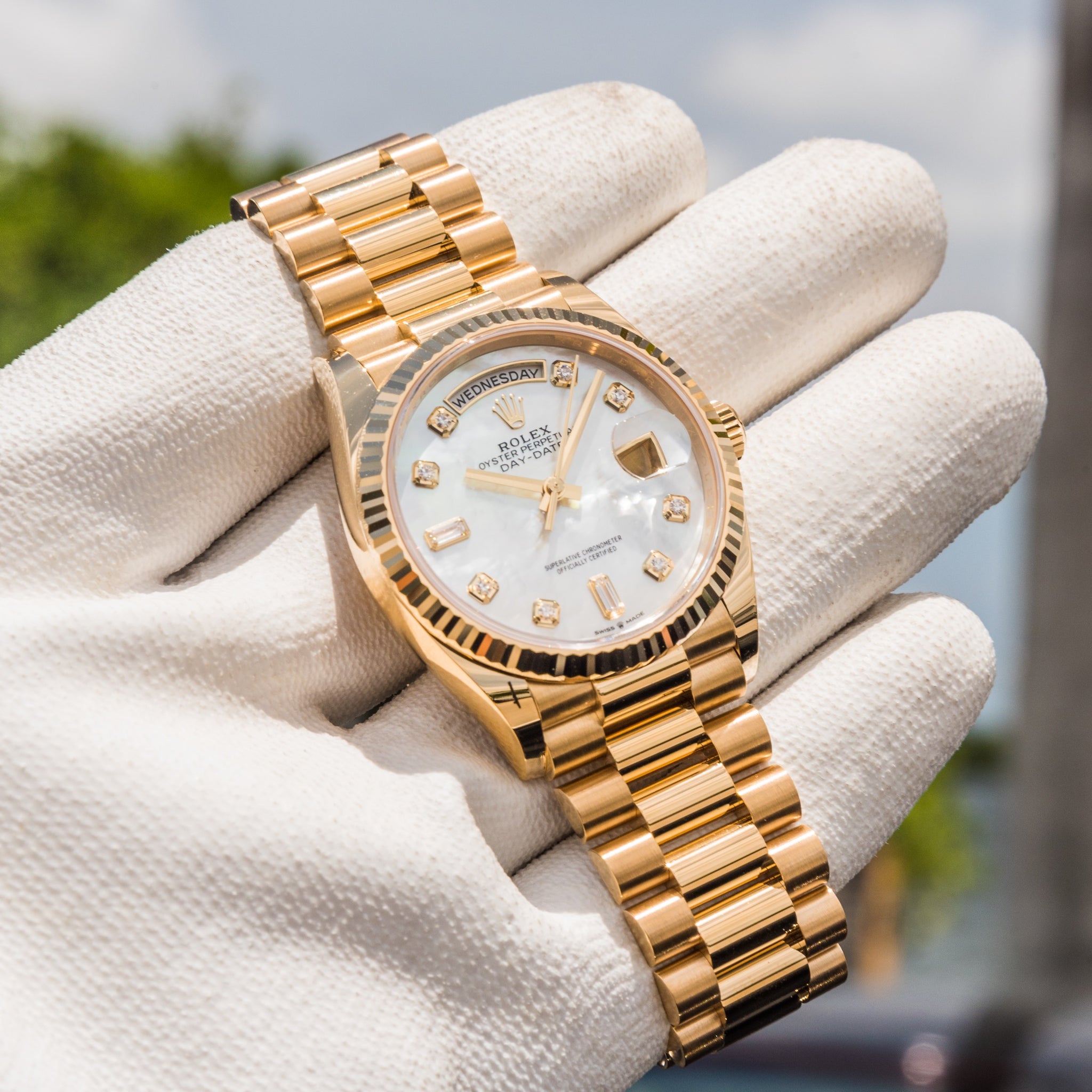 Rolex 2023 Day-Date 36mm Mother of Pearl 128238
