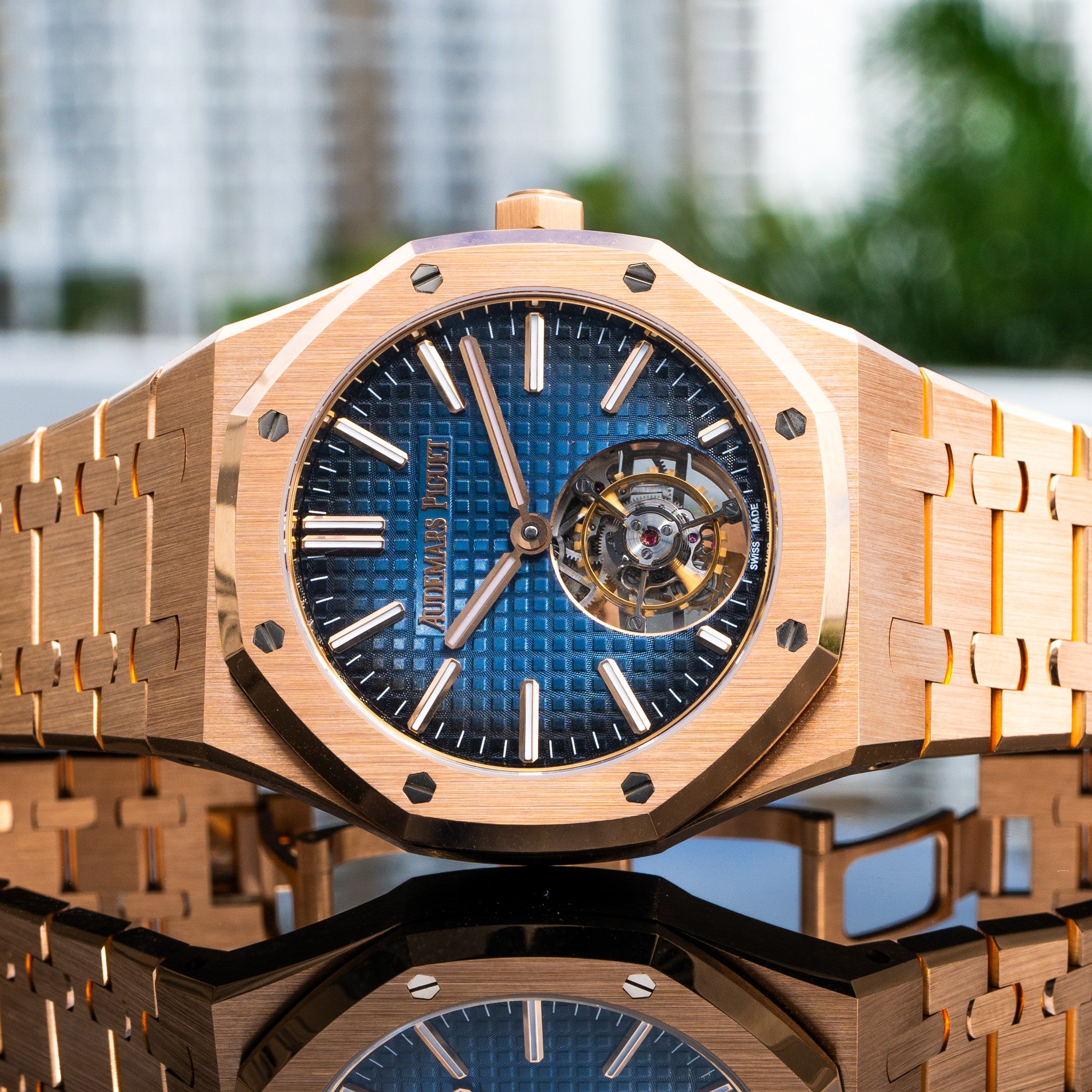 2023 Audemars Piguet 26730or Royal Oak Rose Gold Blue Dial