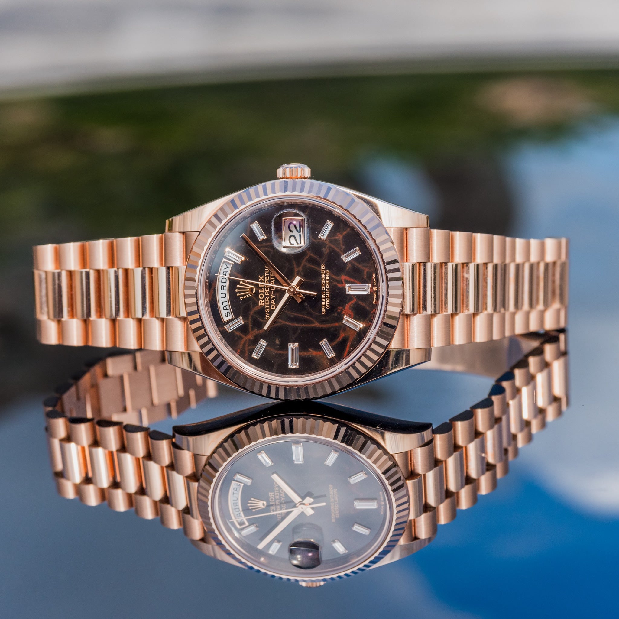 Rolex 2023 Day-Date 40mm Eisenkieslel 228235