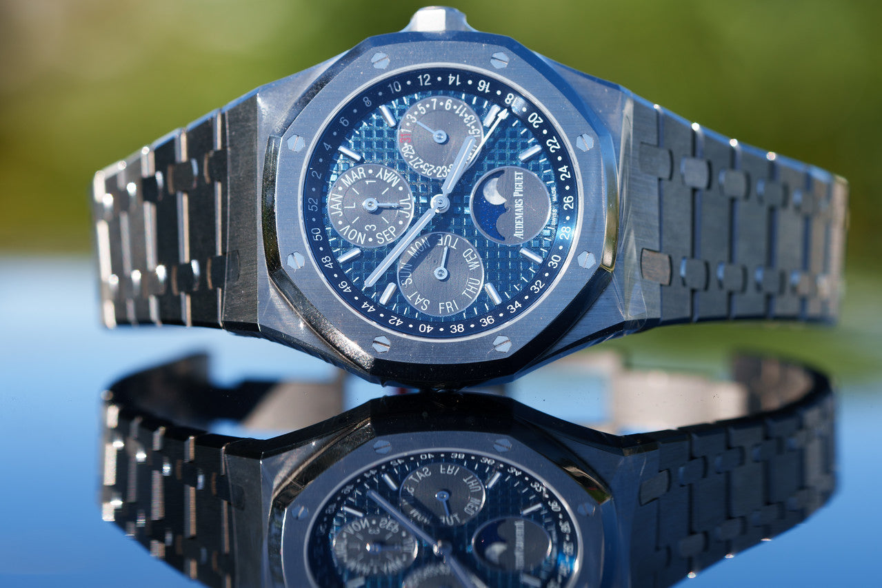 2022 Audemars Piguet Royal Oak Perpetual Blue Dial 26574ti