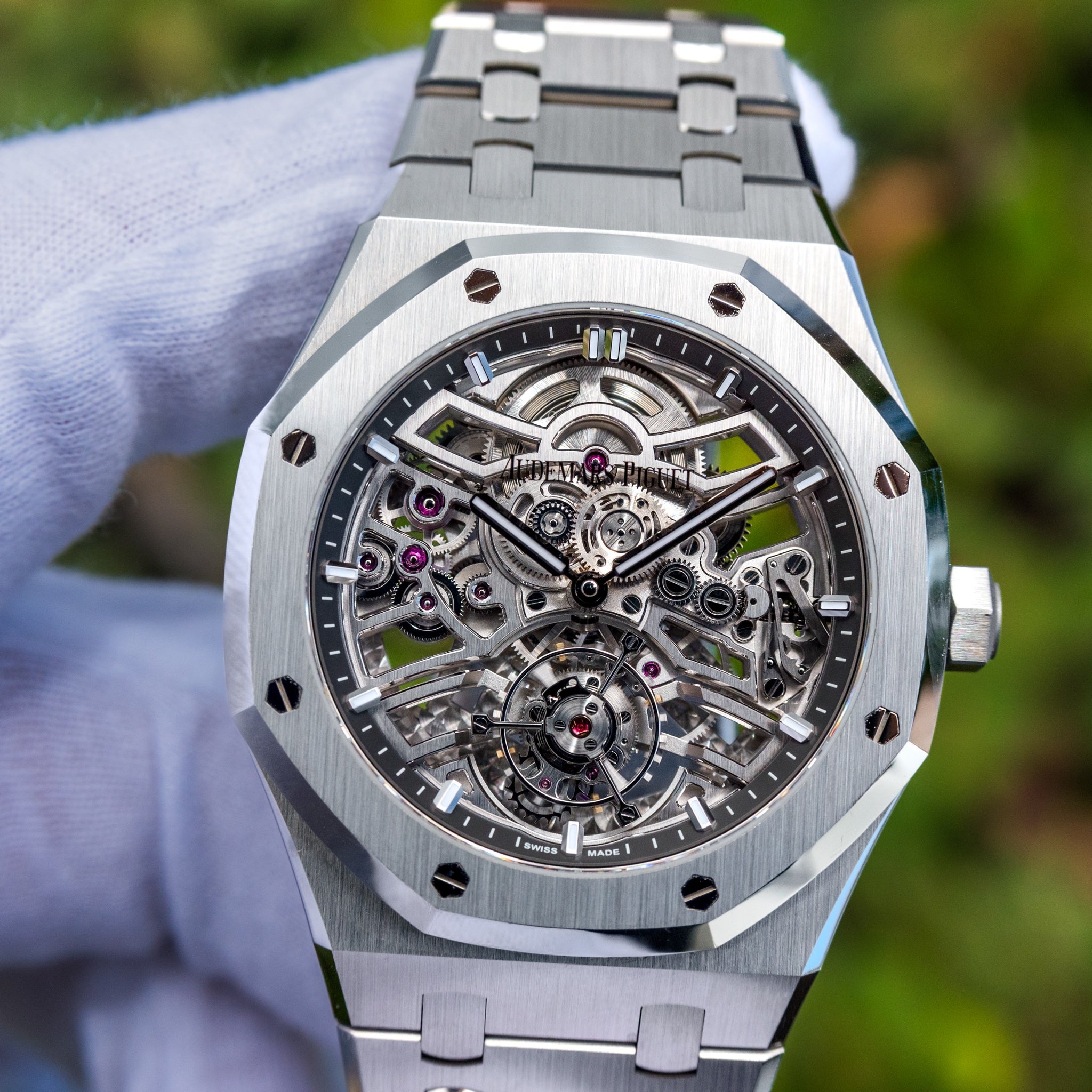2022 Audemars Piguet Royal Oak Steel Flying Tourbillon Squelette Skeleton Dial 26735ST
