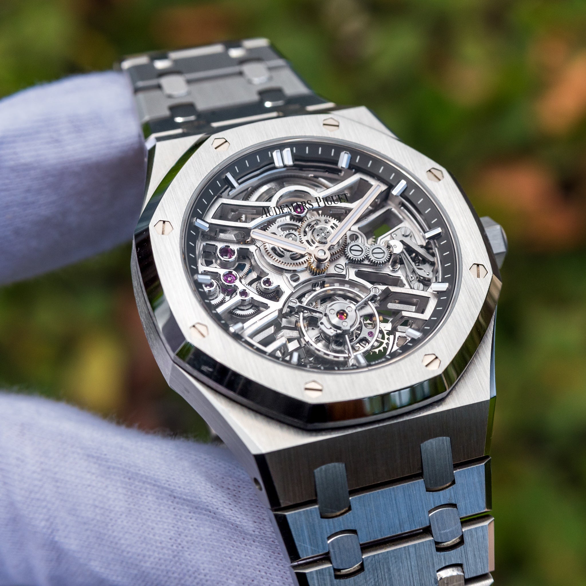 2022 Audemars Piguet Royal Oak Steel Flying Tourbillon Squelette Skeleton Dial 26735ST