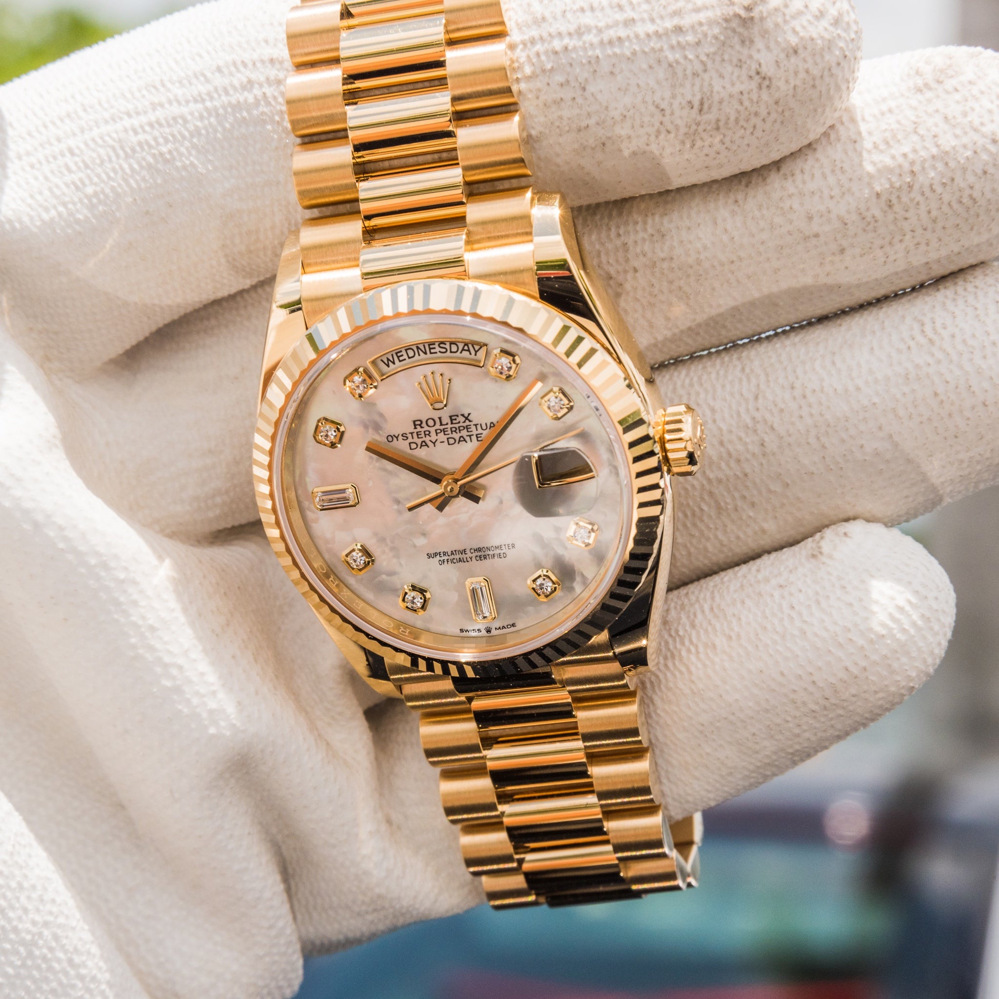 Rolex 2023 Day-Date 36mm Mother of Pearl 128238