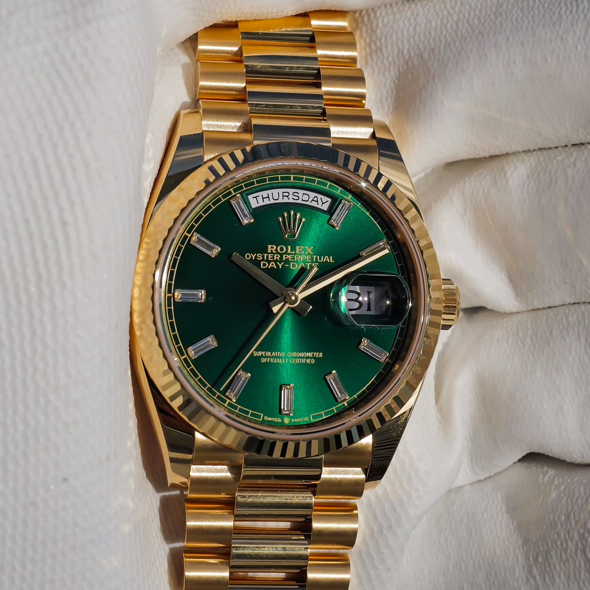 Rolex 2024 Day-Date 36mm Green Dial 128238