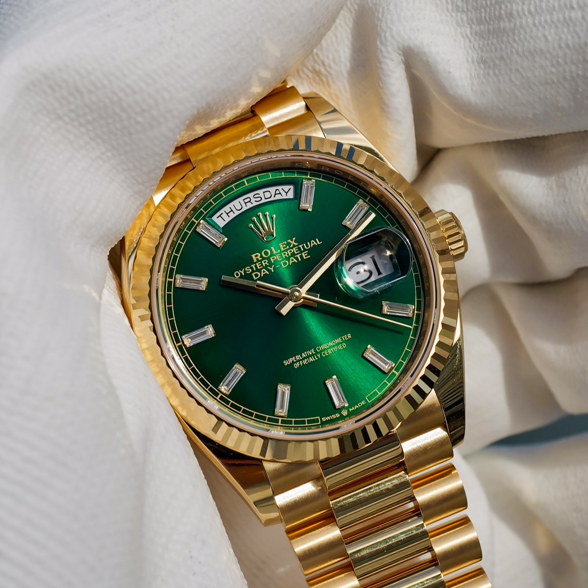 Rolex 2024 Day-Date 36mm Green Dial 128238