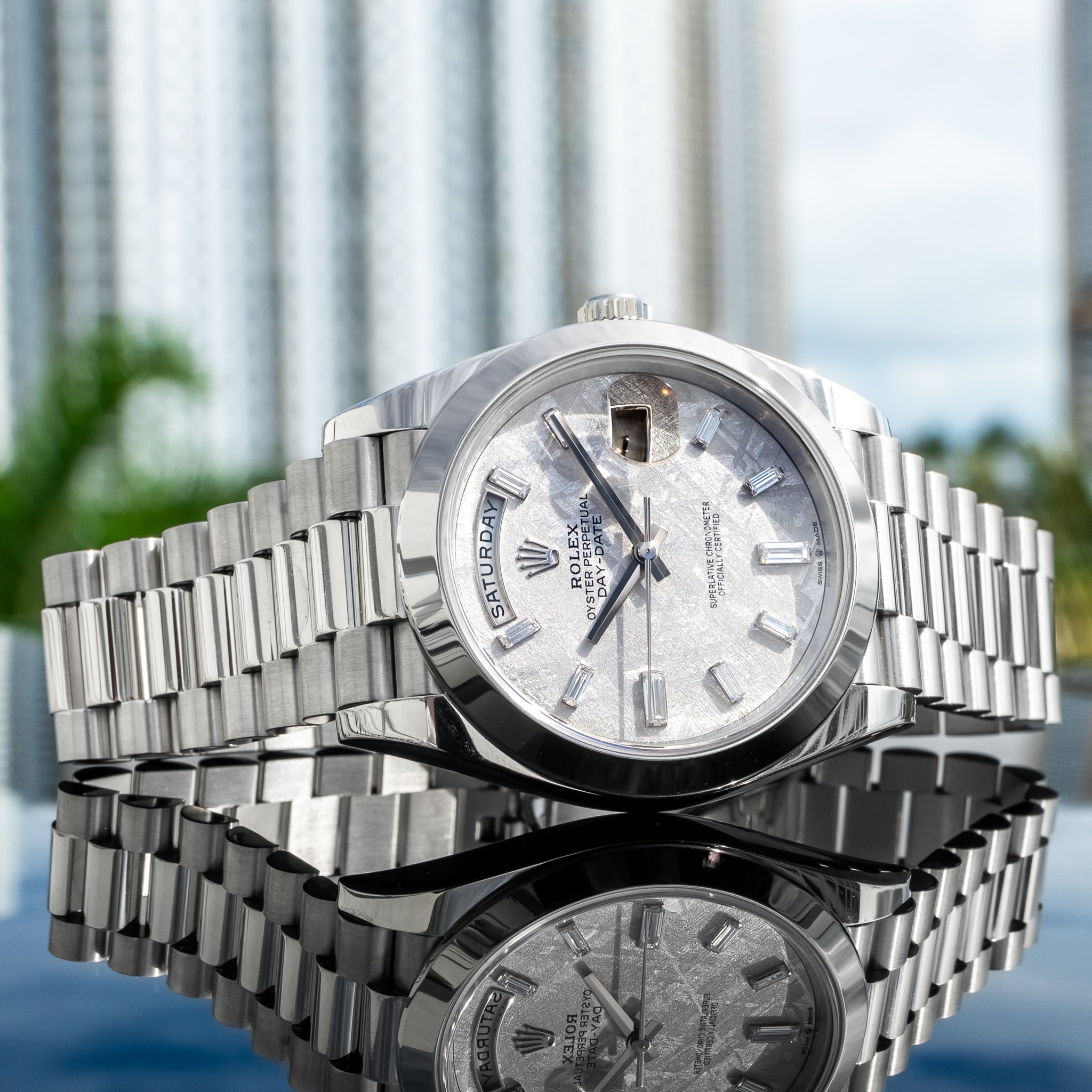 2019 Rolex 228206 Day-Date Platinum Meteorite 40mm