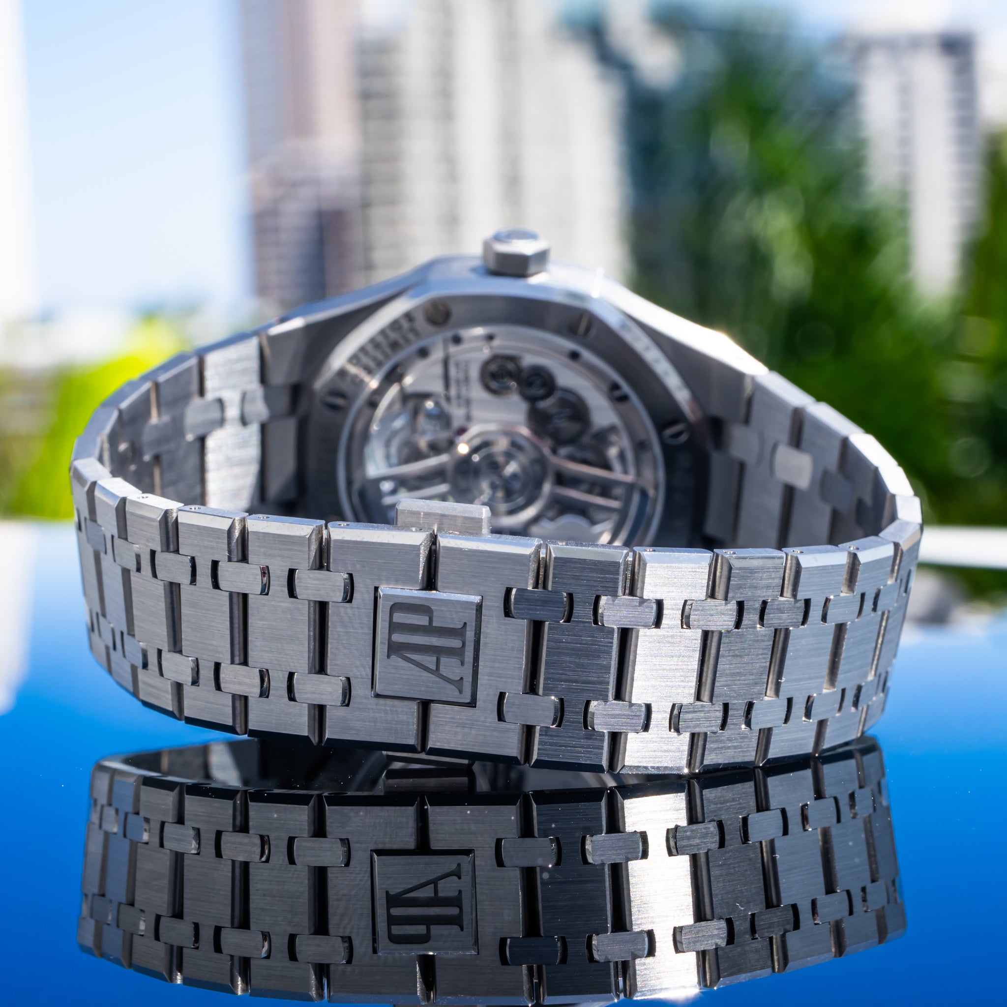 Audemars Piguet Royal Oak Flying Tourbillon Titanium Blue Dial 50th Anniversary 26730ti