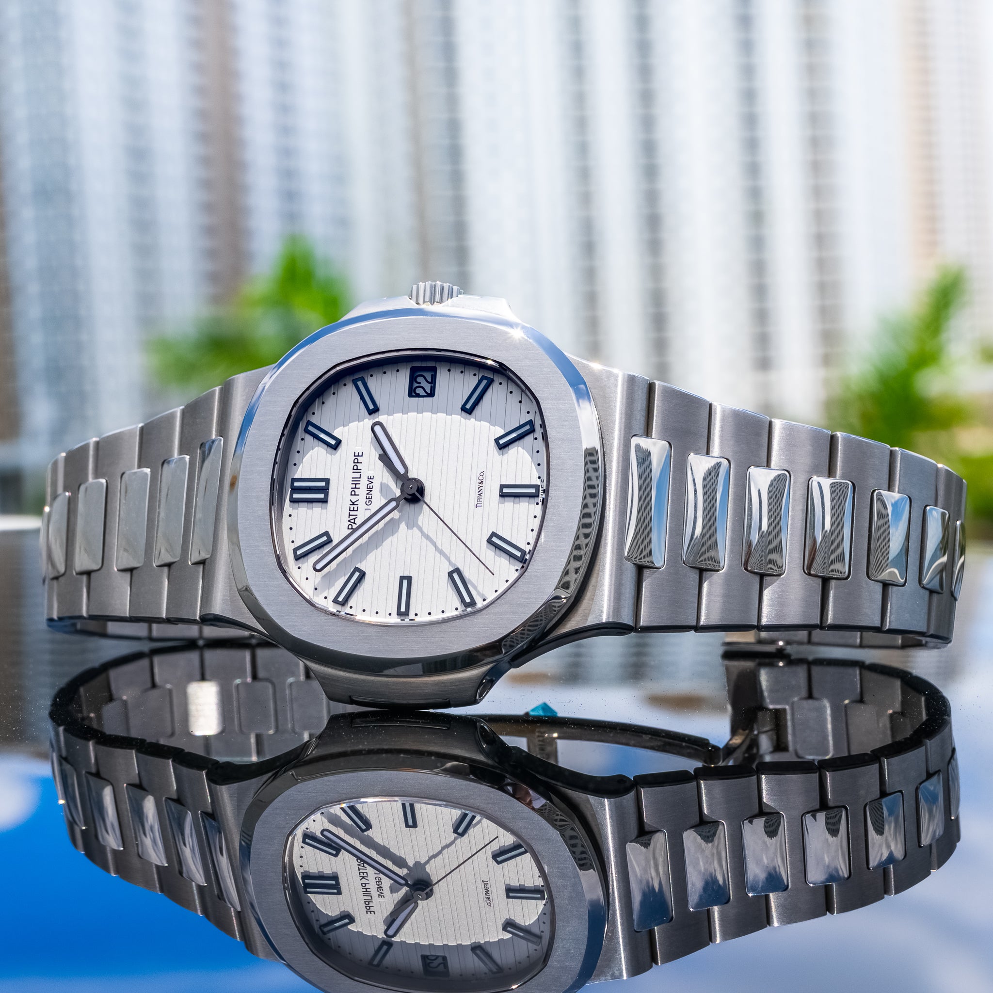 Patek Philippe 5711/1A Nautilus White Dial Tiffany & Co Stamped