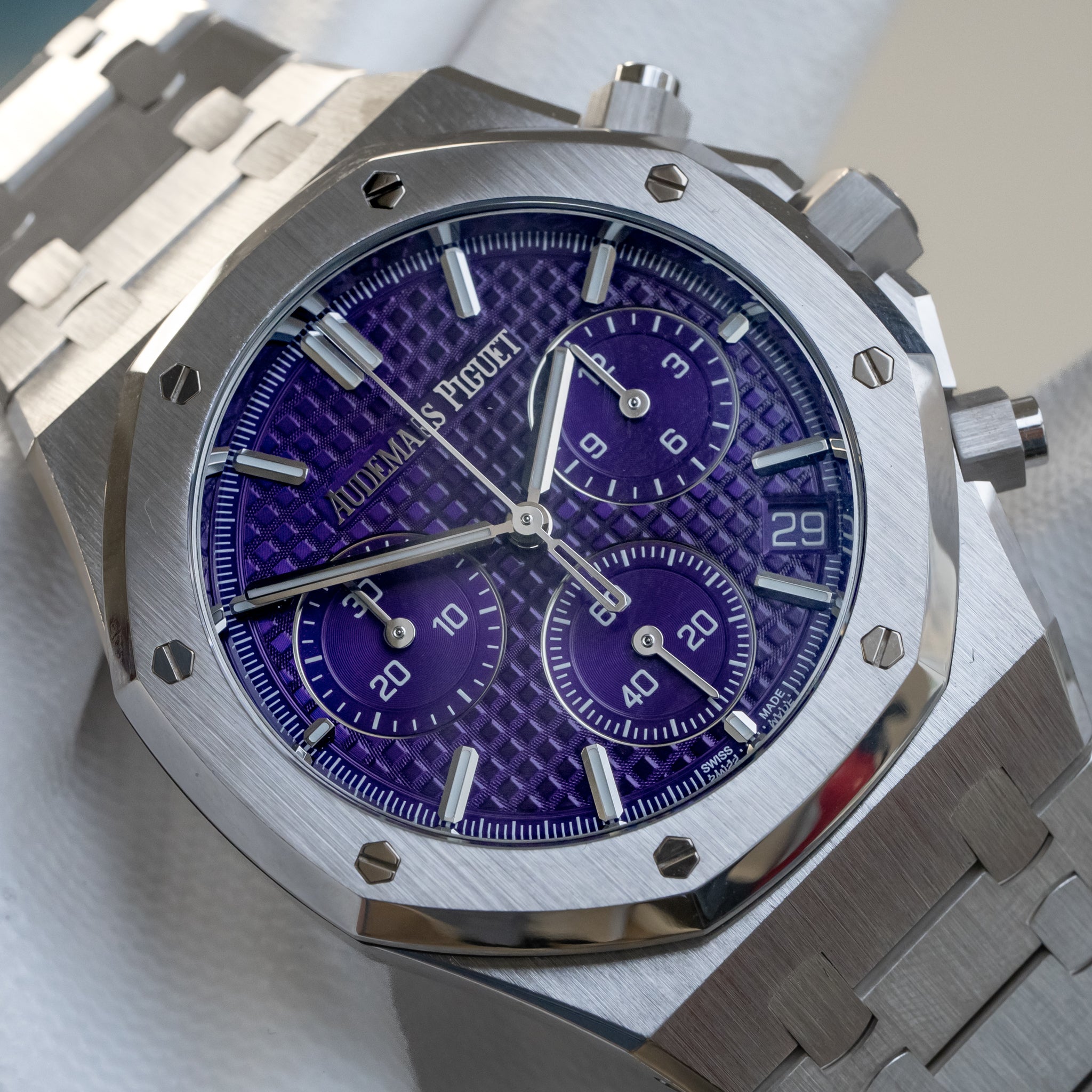 Audemars Piguet Royal Oak Chronograph White Gold Purple Dial 26240BC
