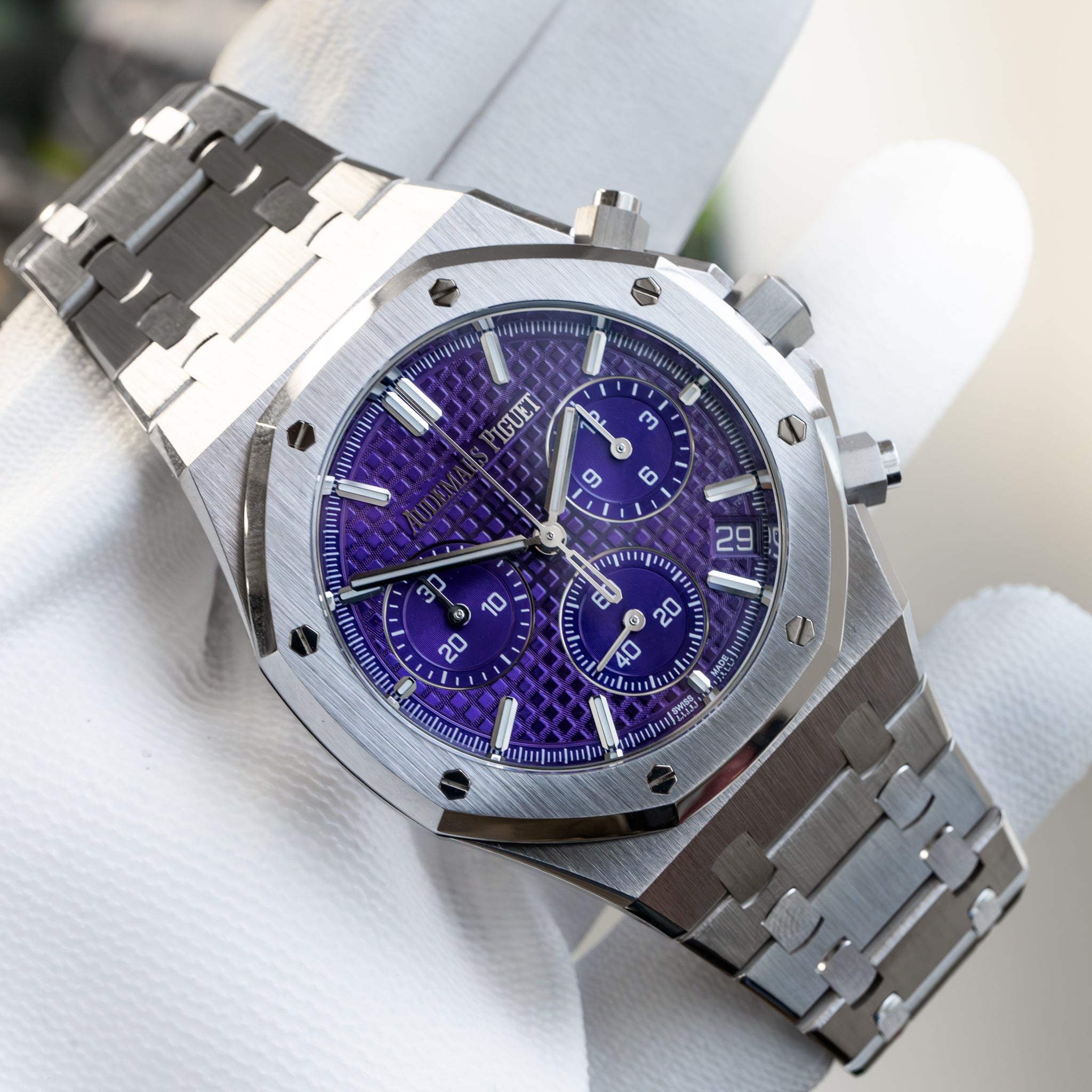 Audemars Piguet Royal Oak Chronograph White Gold Purple Dial 26240BC