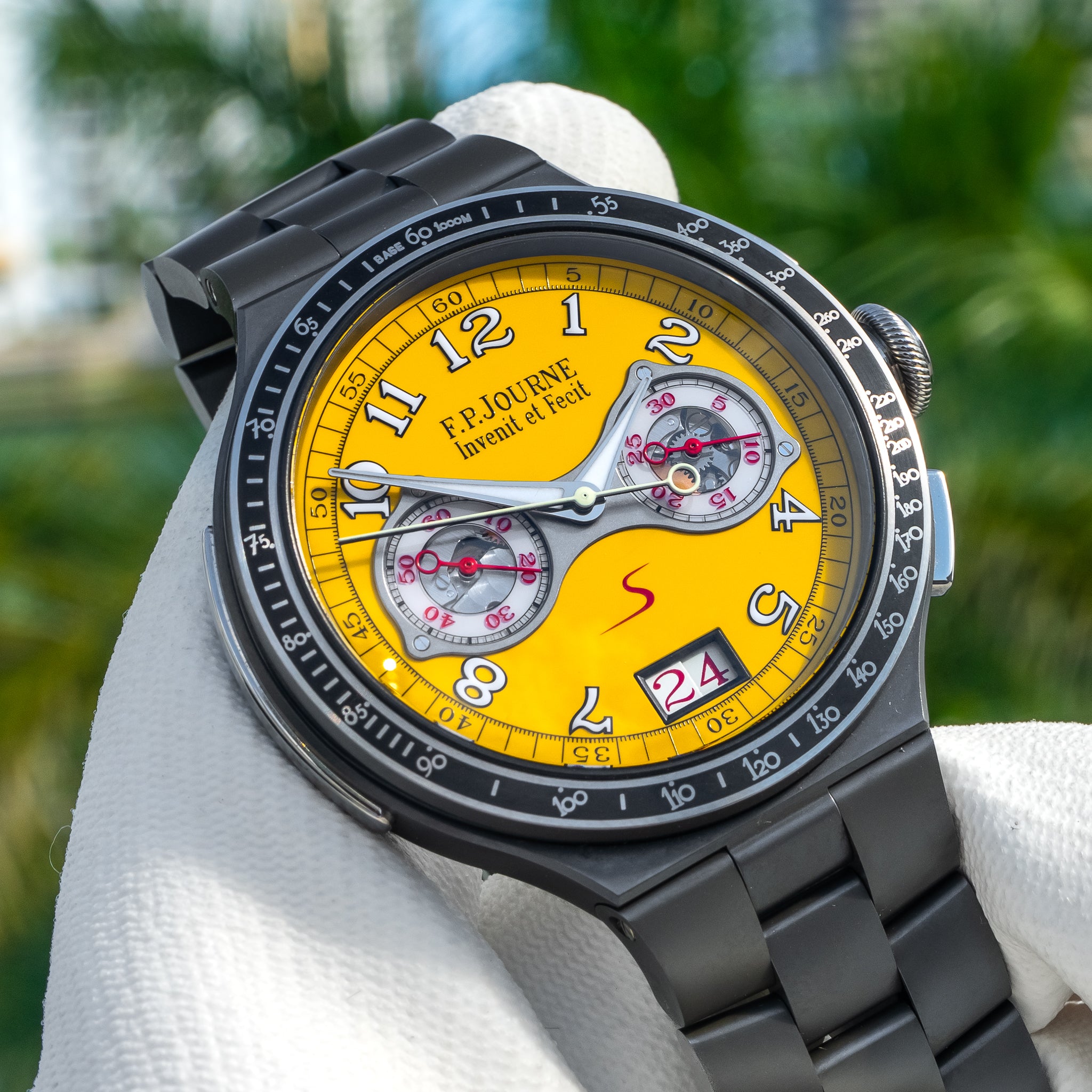 F.P. Journe LineSport Chronograph Monopoussoir Rattrapante Titanium Yellow Dial 44mm