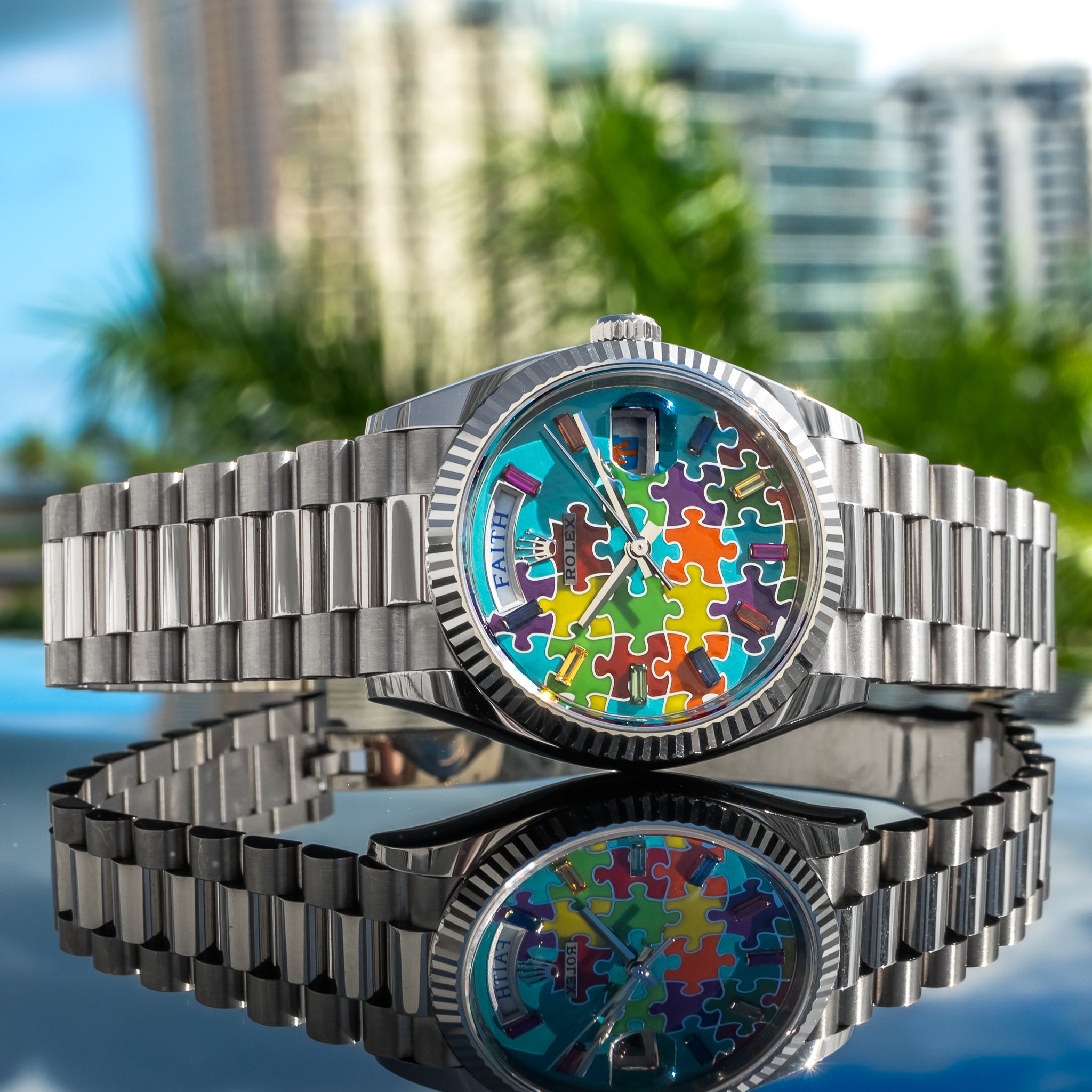 Rolex Day-Date 128239 "Puzzle" White Gold 36mm