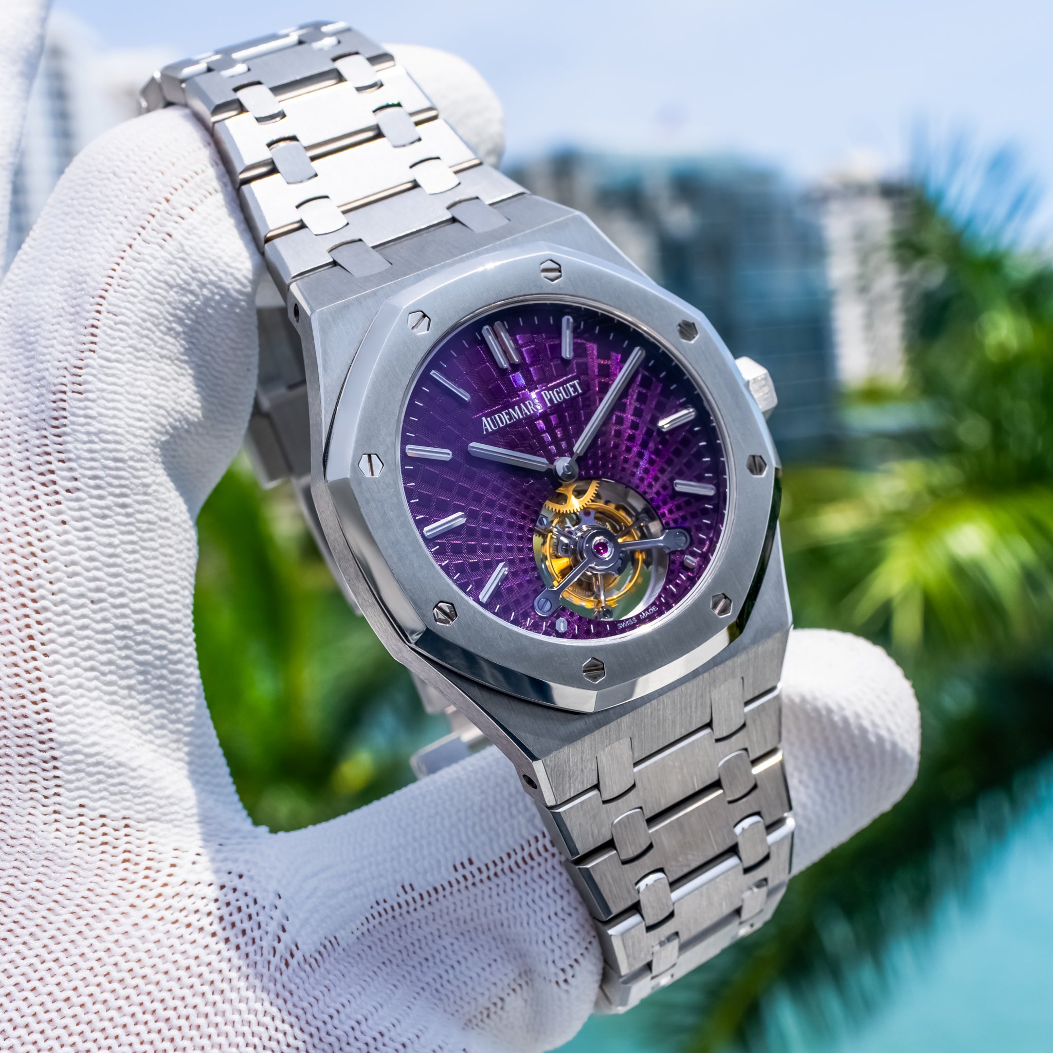 Audemars Piguet 26522ST Royal Oak Flying Tourbillon Purple Dial 41mm