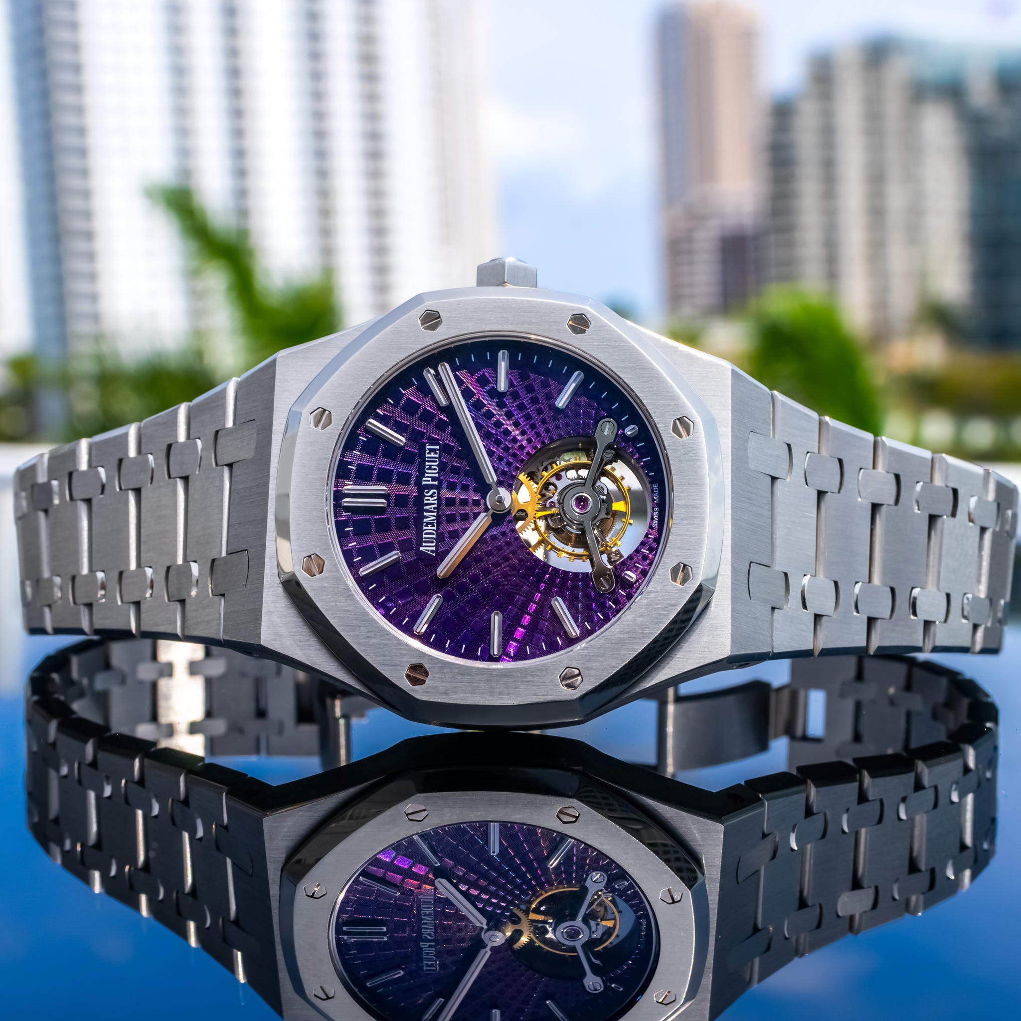 Audemars Piguet 26522ST Royal Oak Flying Tourbillon Purple Dial 41mm