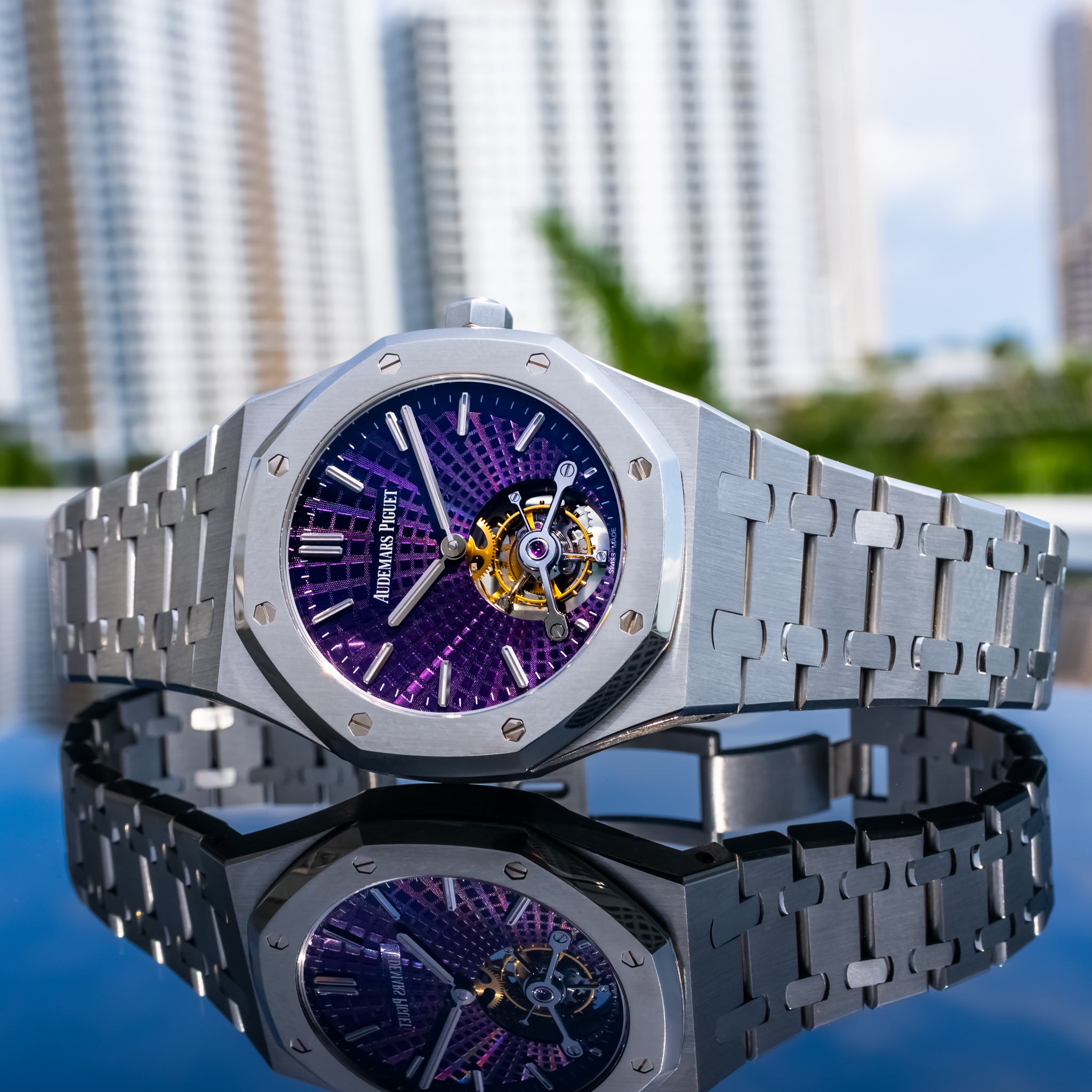 Audemars Piguet 26522ST Royal Oak Flying Tourbillon Purple Dial 41mm