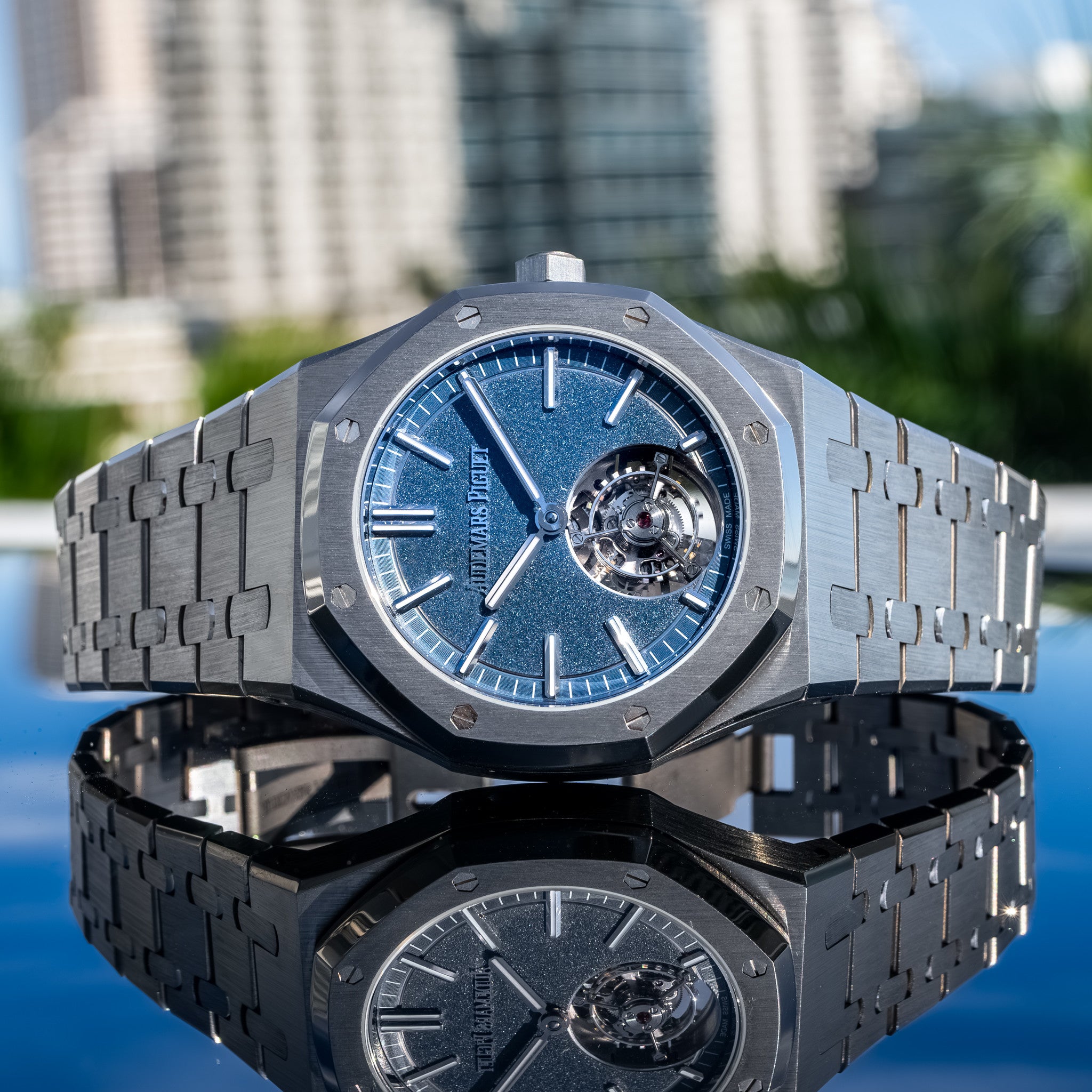 2022 Audemars Piguet Royal Oak 26730ti Titanium Blue Dial 50th Anniversary