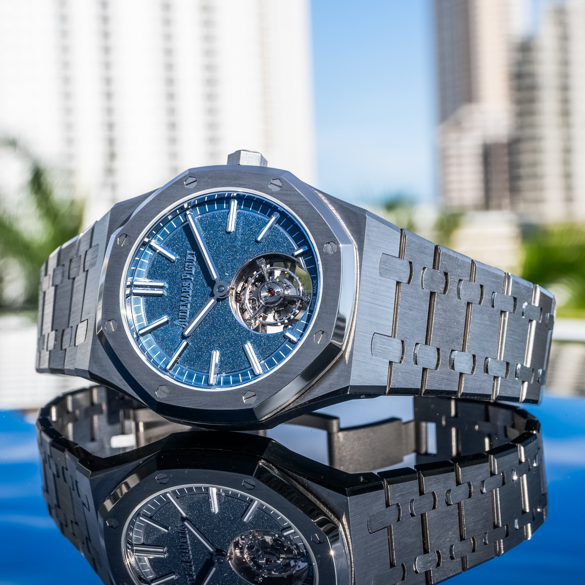 2022 Audemars Piguet Royal Oak 26730ti Titanium Blue Dial 50th Anniversary