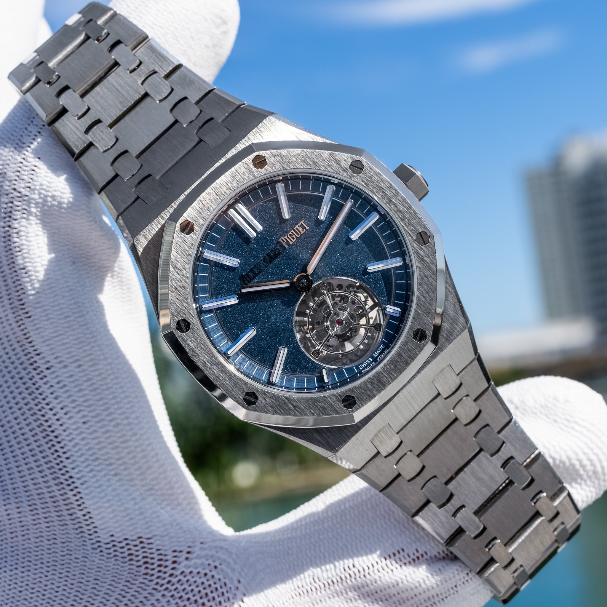 2022 Audemars Piguet Royal Oak 26730ti Titanium Blue Dial 50th Anniversary