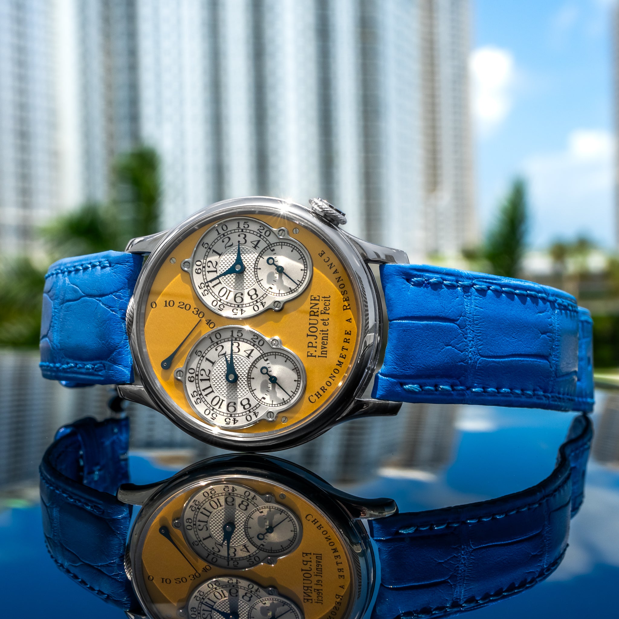F.P. Journe Chronomètre À Résonance Yellow Dial Brass Movement 38mm