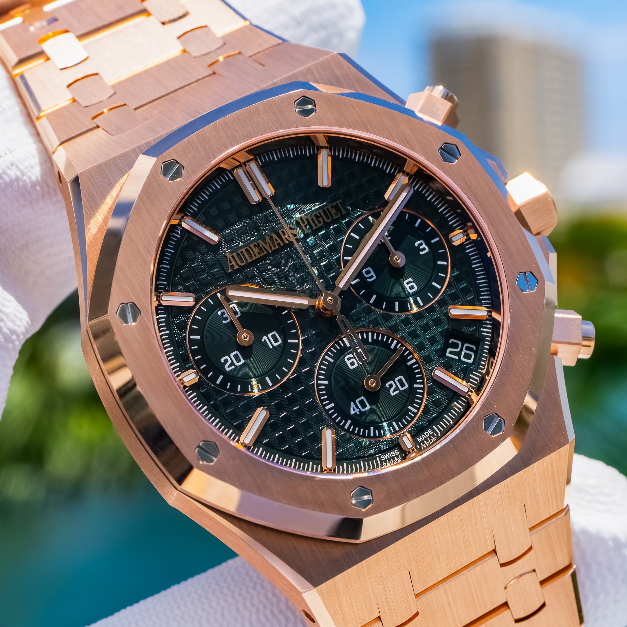 2023 Audemars Piguet 26240or Royal Oak Chronograph 50th Anniversary Green Dial 41mm