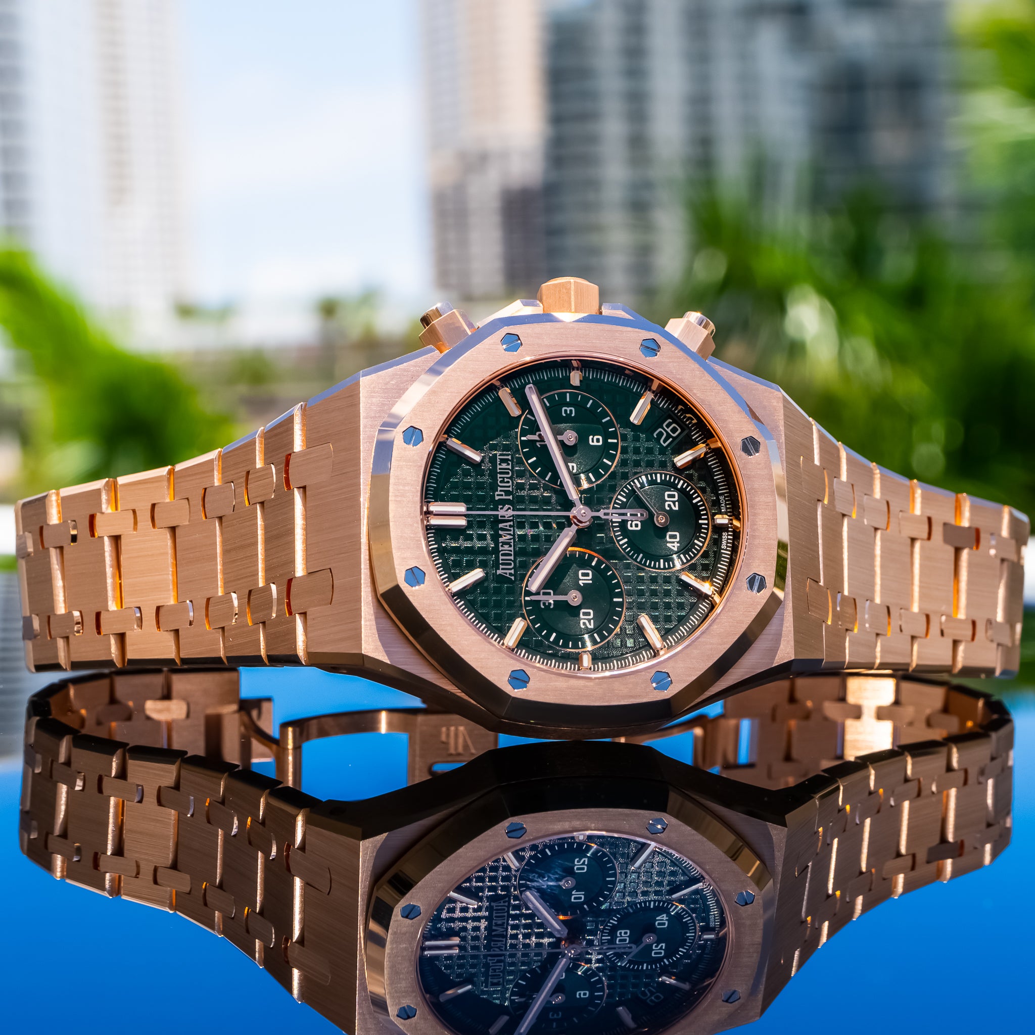 2024 Audemars Piguet 26240OR Royal Oak Selfwinding Chronograph Green Dial 41mm