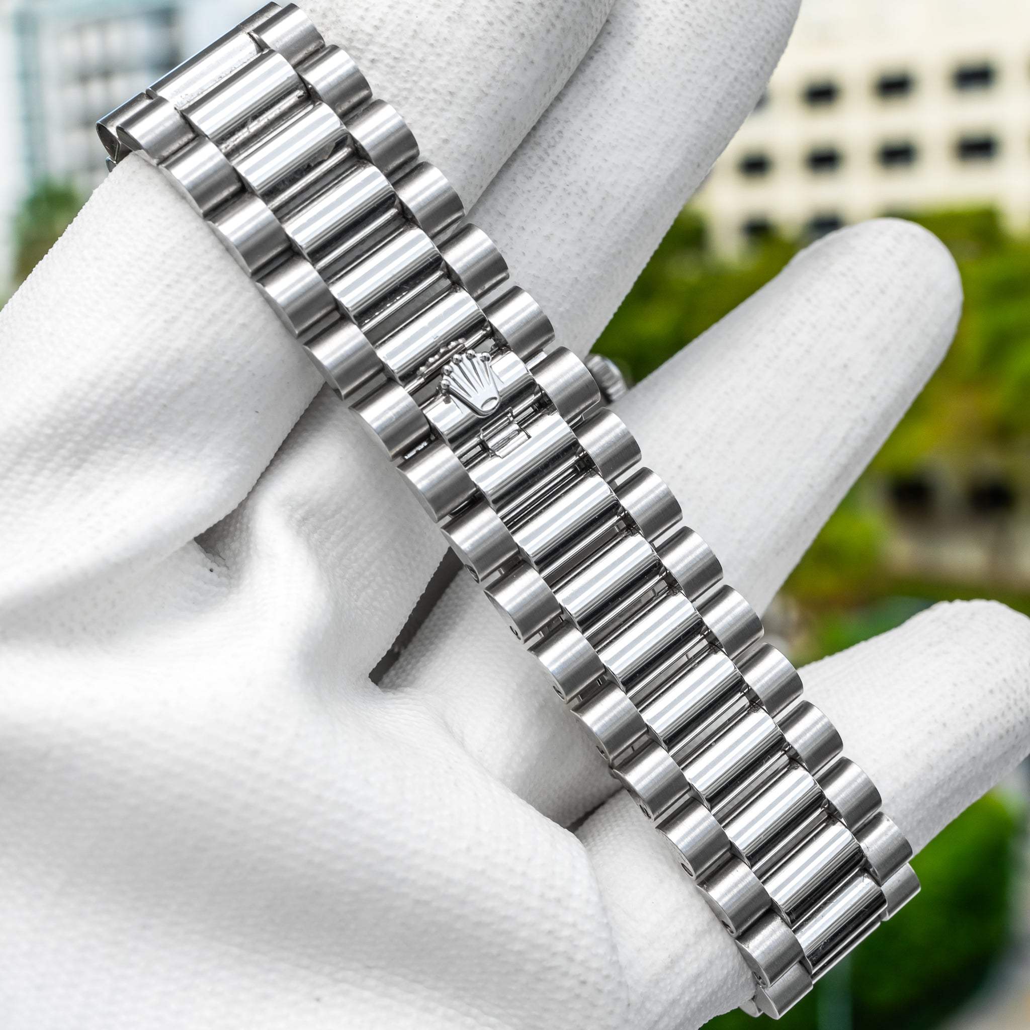 Rolex 228396TBR Day-Date Platinum Baguette Bezel Meteorite 40mm