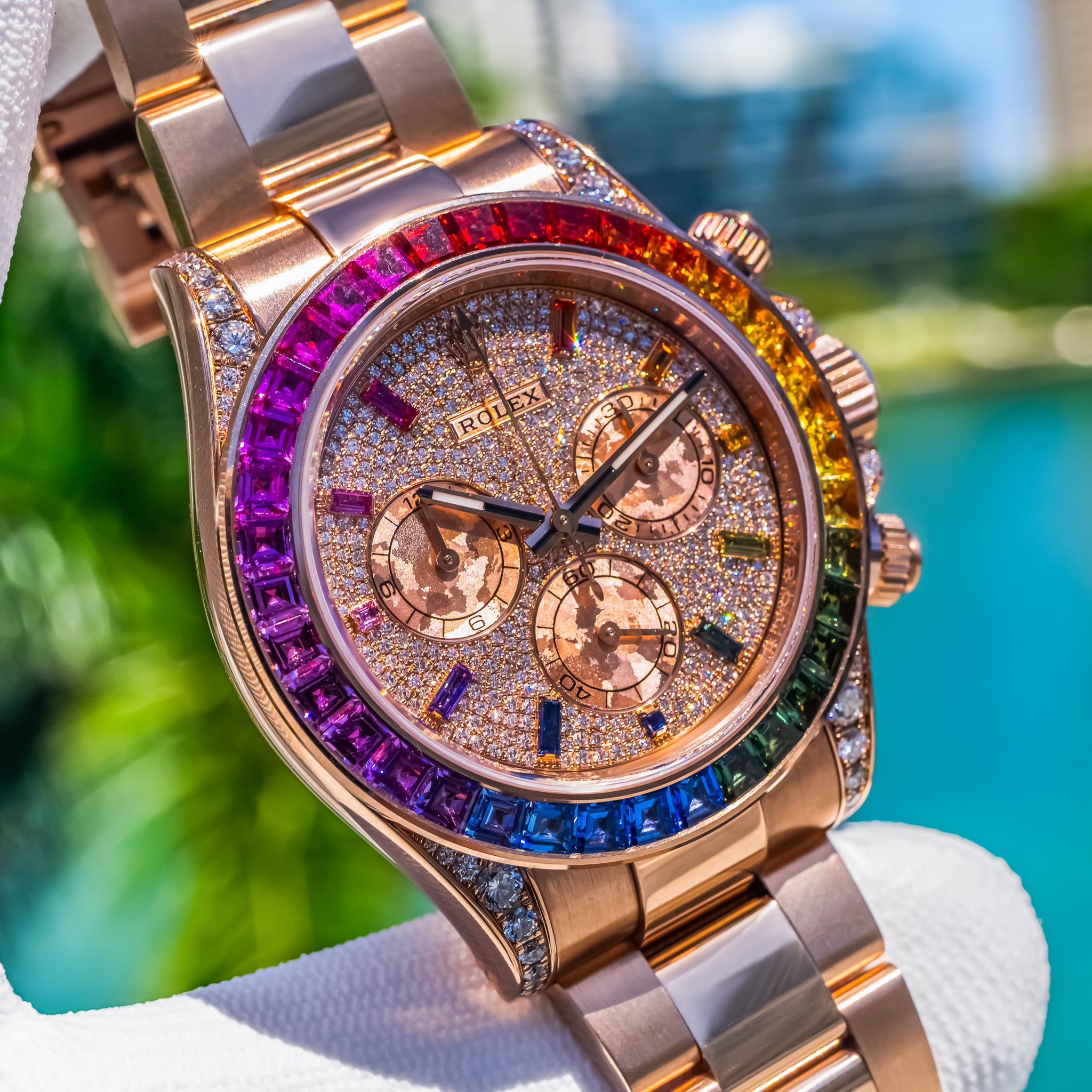 Rolex 2025 Daytona 126595RBOW Pave Dial 40mm