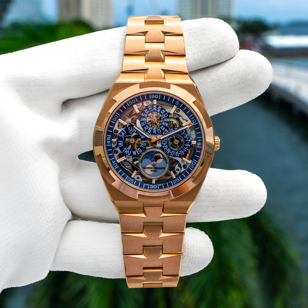 2025 Vacheron Constantin 4300V/220R-B642 Overseas Perpetual Calendar Ultra-Thin Skeleton Rose Gold 41.5mm