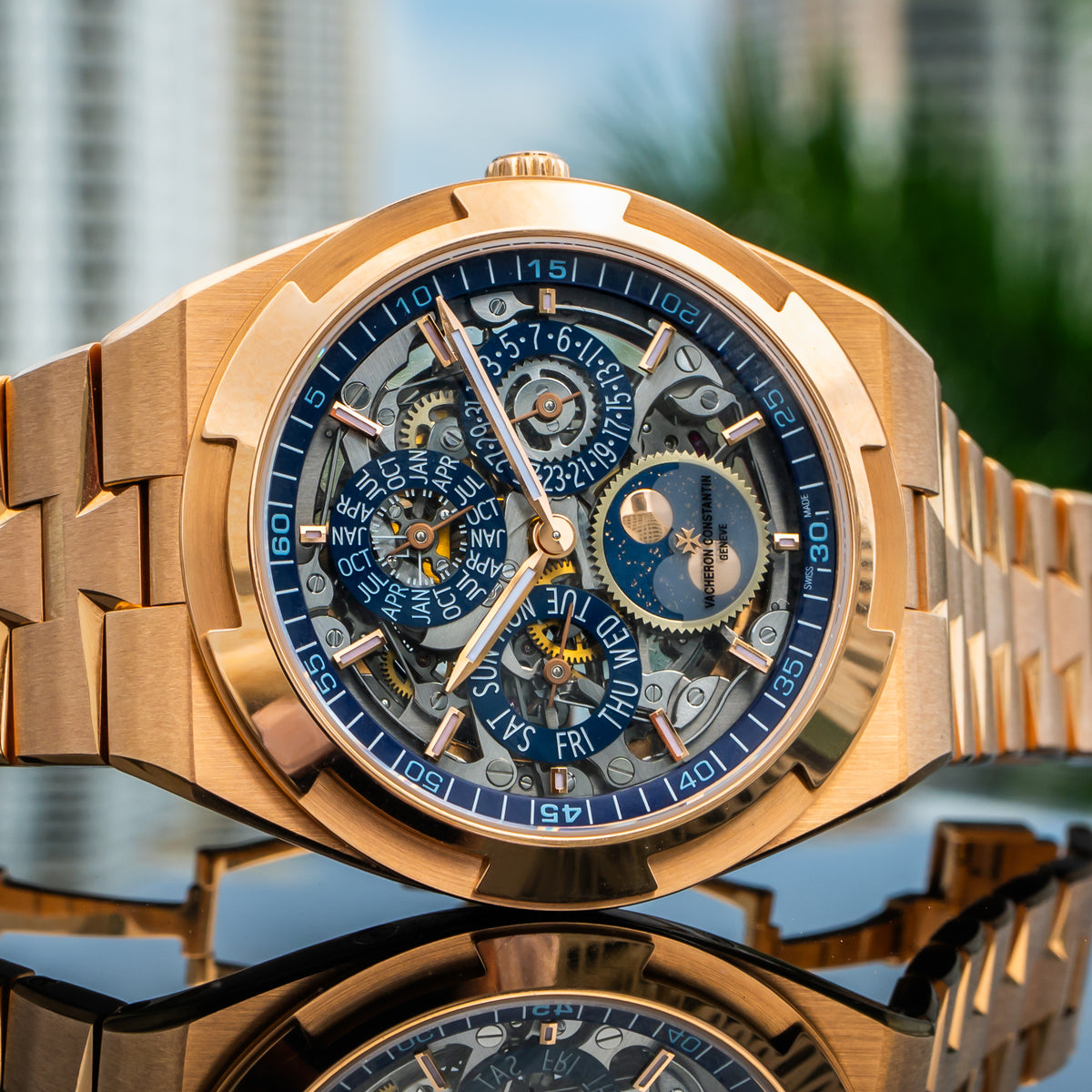 2025 Vacheron Constantin 4300V/220R-B642 Overseas Perpetual Calendar Ultra-Thin Skeleton Rose Gold 41.5mm
