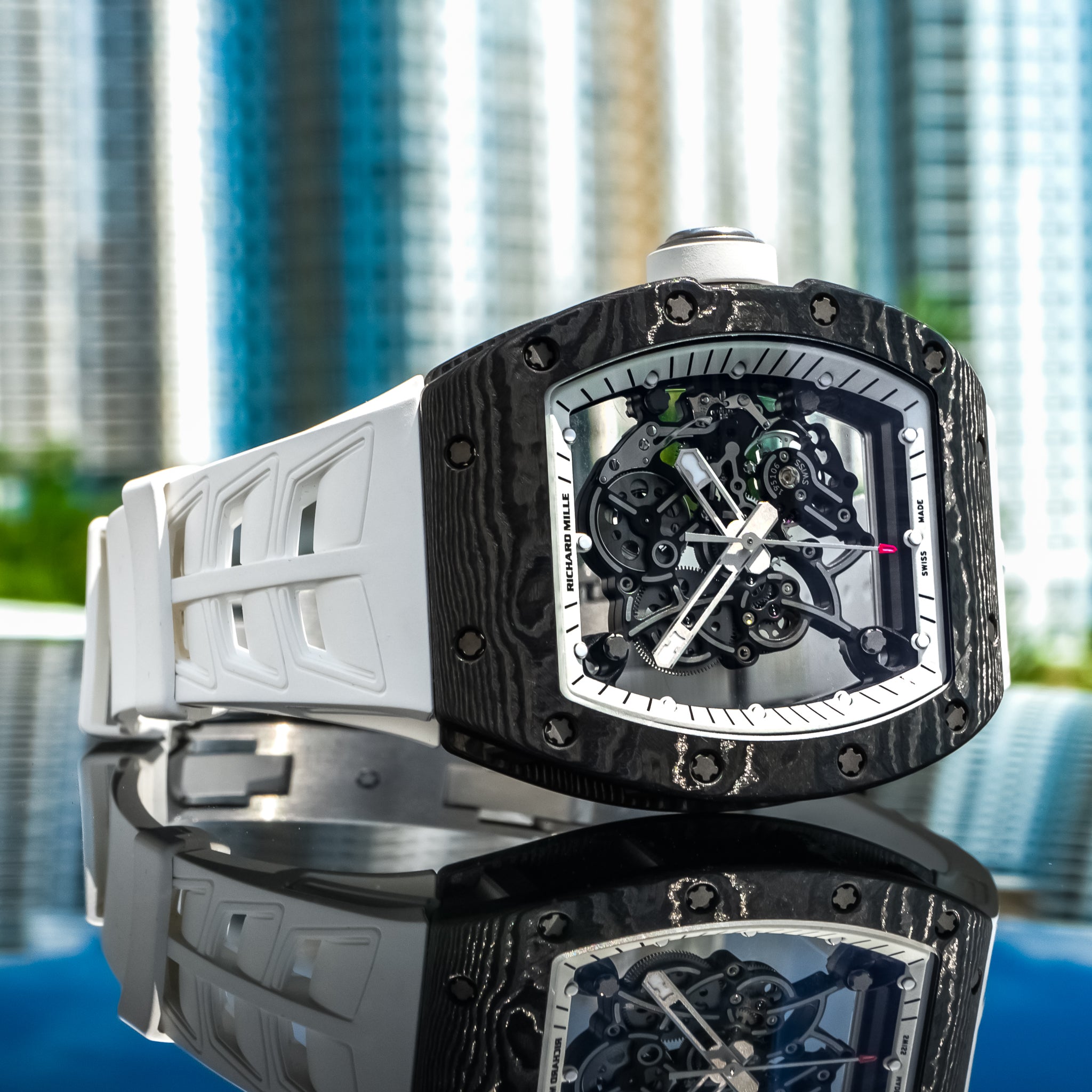 Richard Mille RM055 Bubba Watson 'White Legend' 42.7 mm x 50 mm