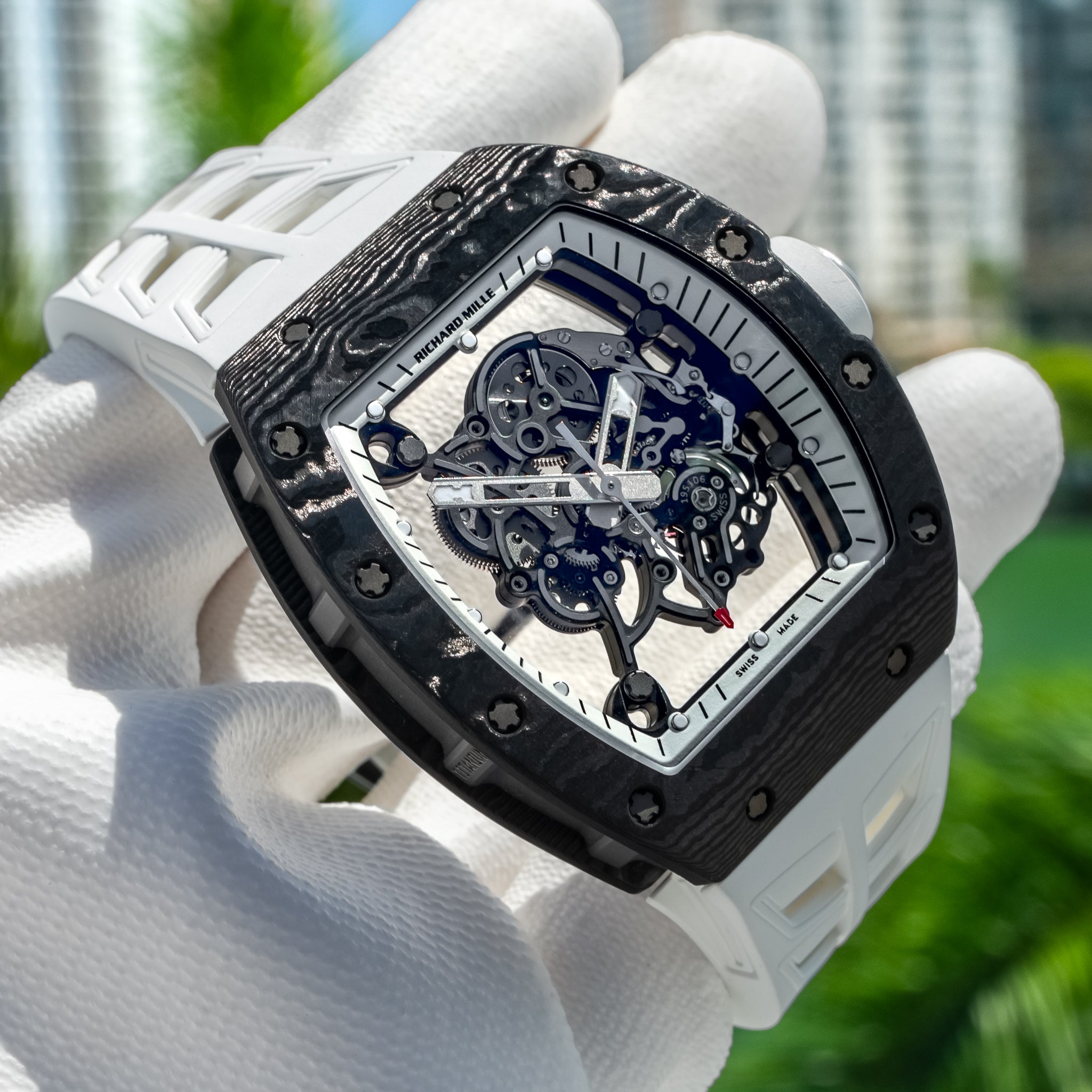 Richard Mille RM055 Bubba Watson 'White Legend' 42.7 mm x 50 mm