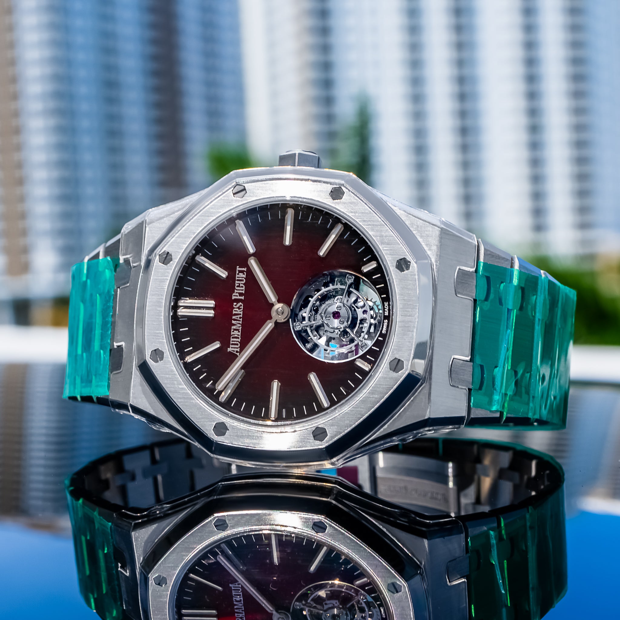 2024 Audemars Piguet Royal Oak Self Winding Flying Tourbillon Red Dial 41mm