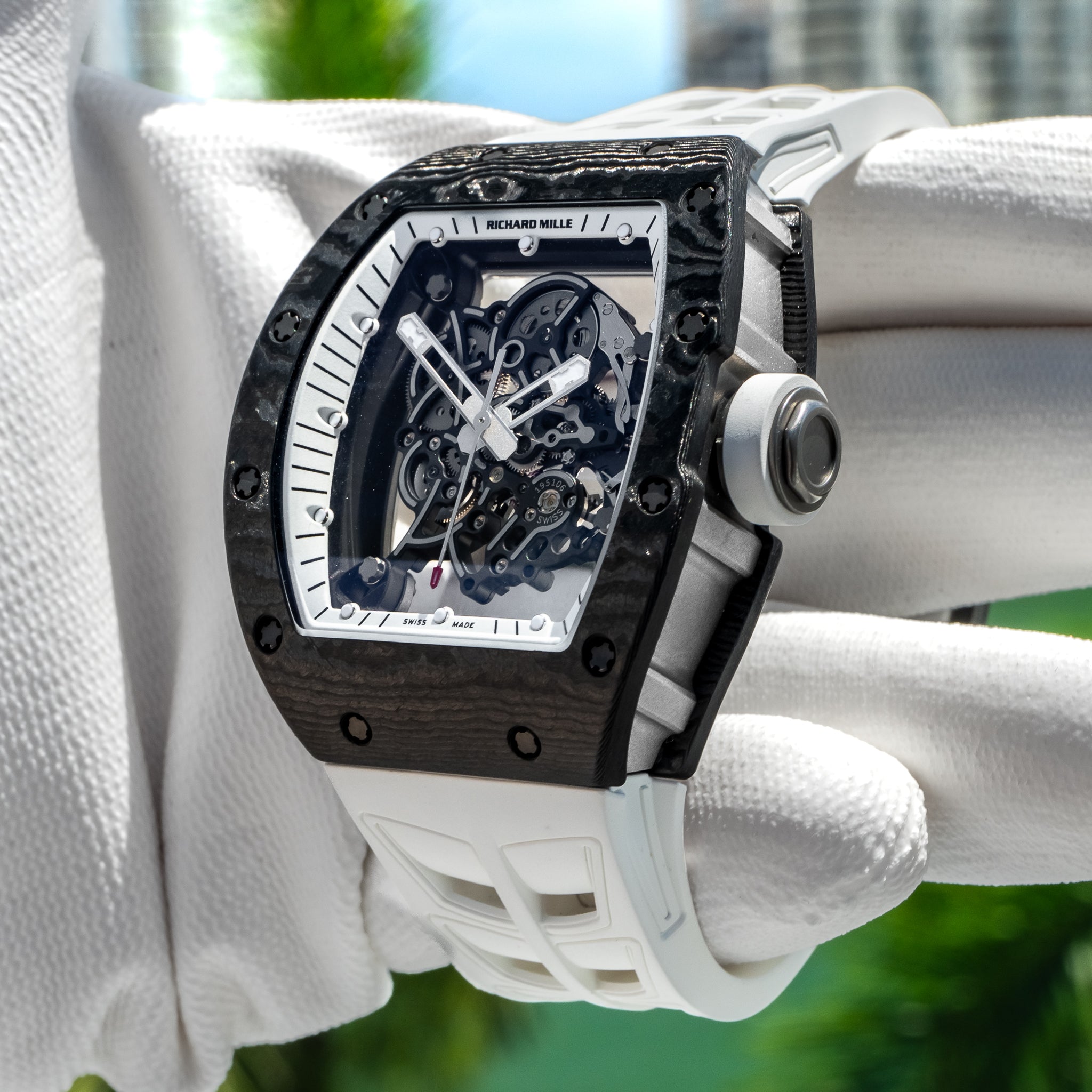 Richard Mille RM055 Bubba Watson 'White Legend' 42.7 mm x 50 mm