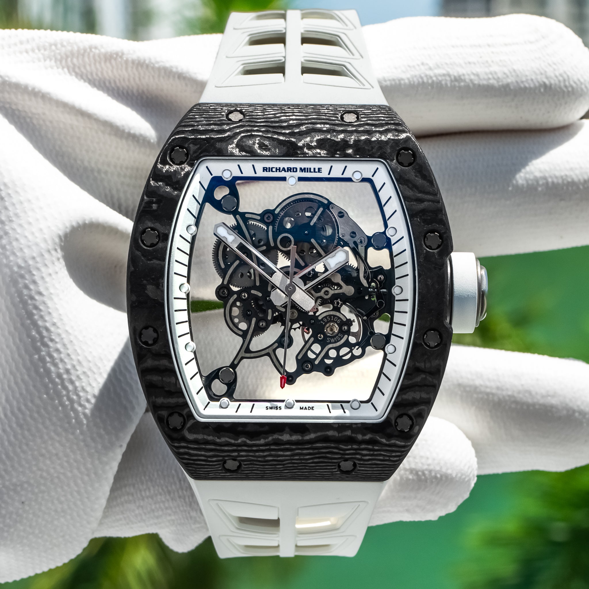 Richard Mille RM055 Bubba Watson 'White Legend' 42.7 mm x 50 mm