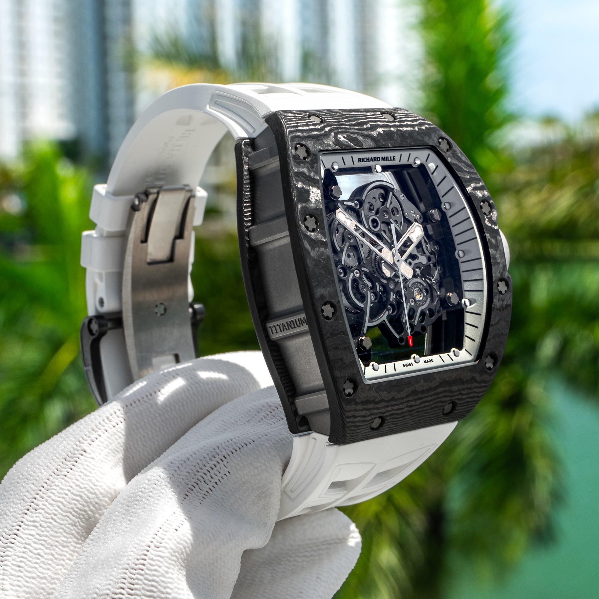 Richard Mille RM055 Bubba Watson 'White Legend' 42.7 mm x 50 mm