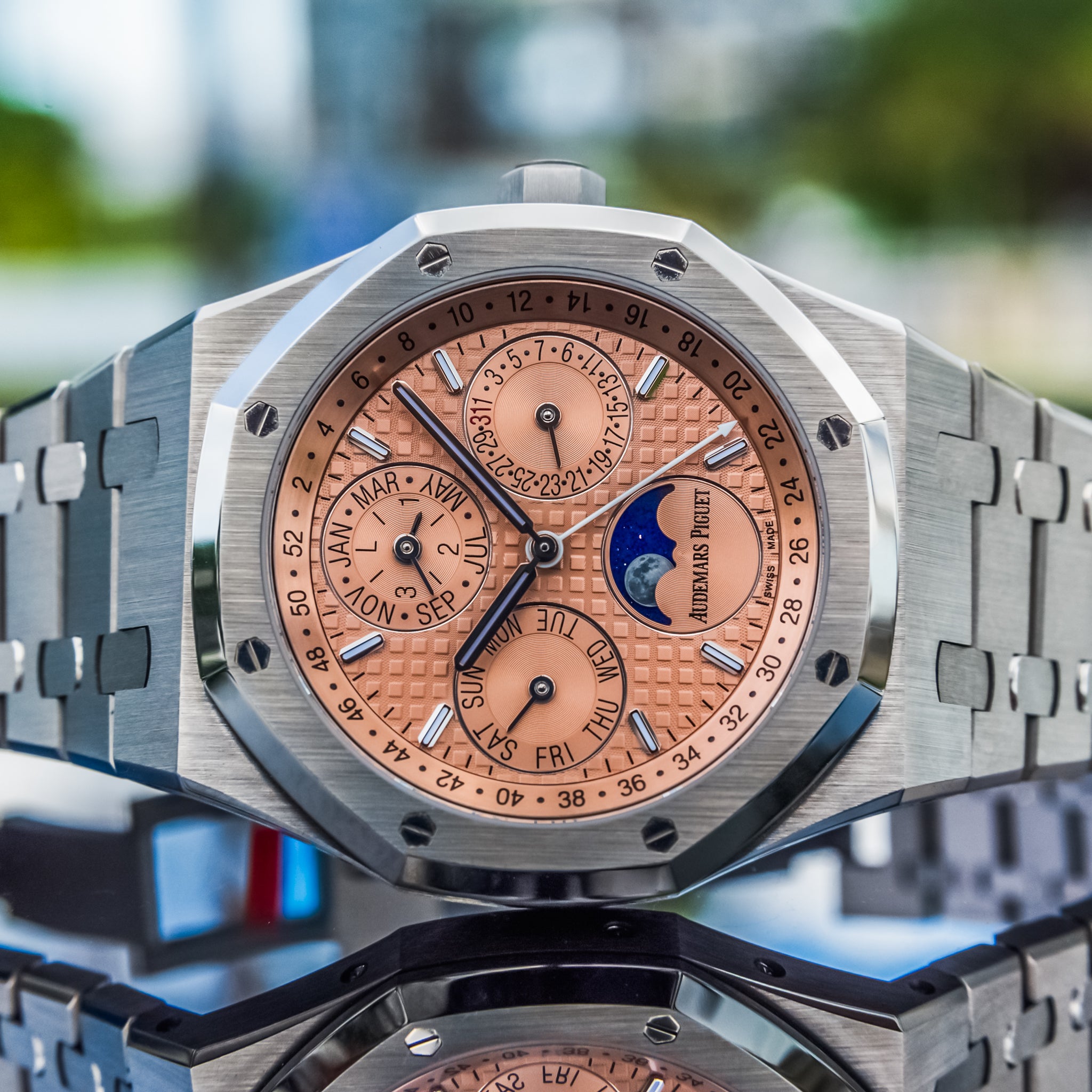 2021 Audemars Piguet 26615TI Royal Oak Perpetual Calendar Salmon Dial