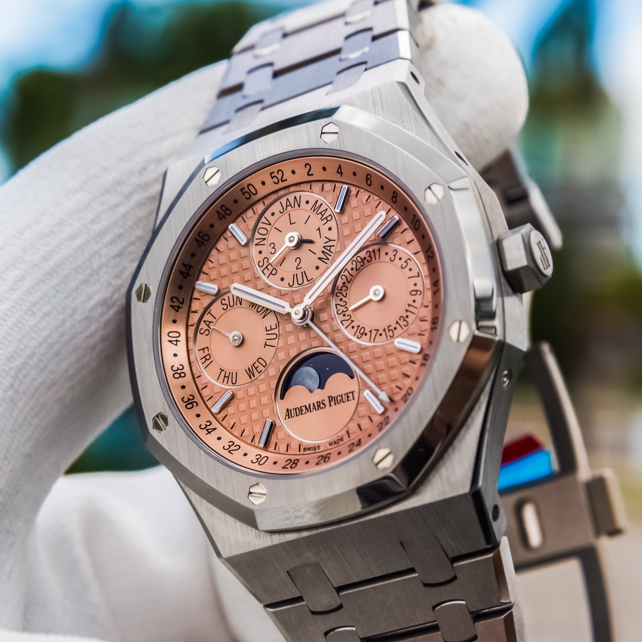 2021 Audemars Piguet 26615TI Royal Oak Perpetual Calendar Salmon Dial