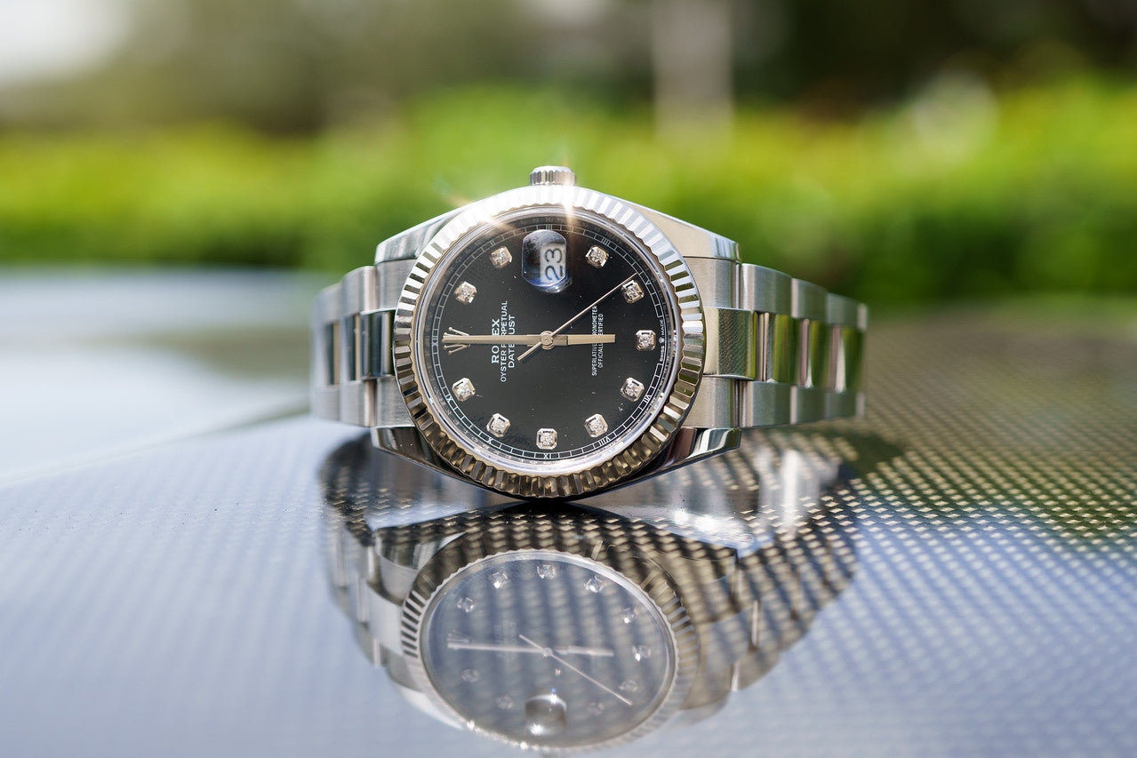 2022 Rolex Datejust 41 black diamond dial 126334 on Oyster