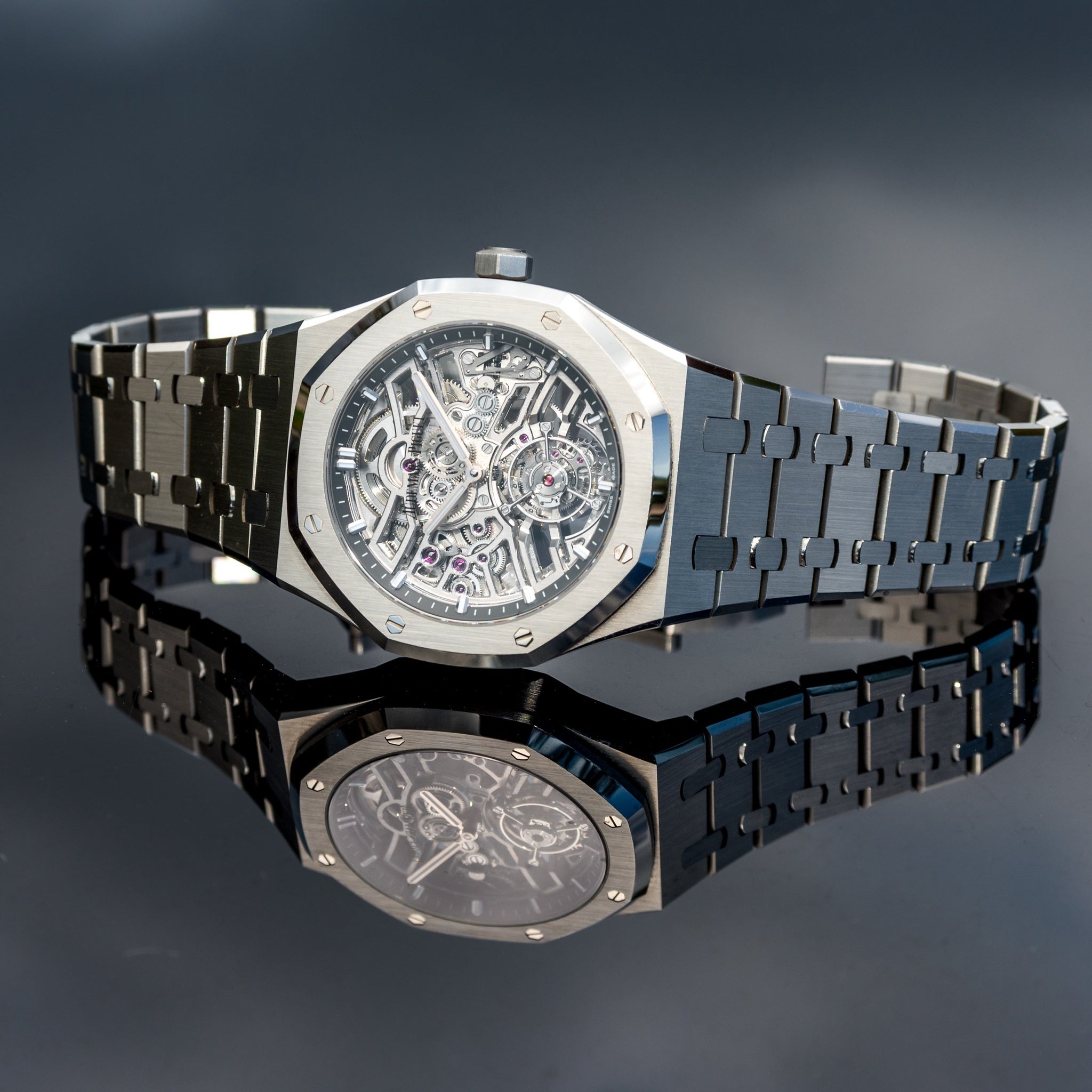 2022 Audemars Piguet Royal Oak Steel Flying Tourbillon Squelette Skeleton Dial 26735ST