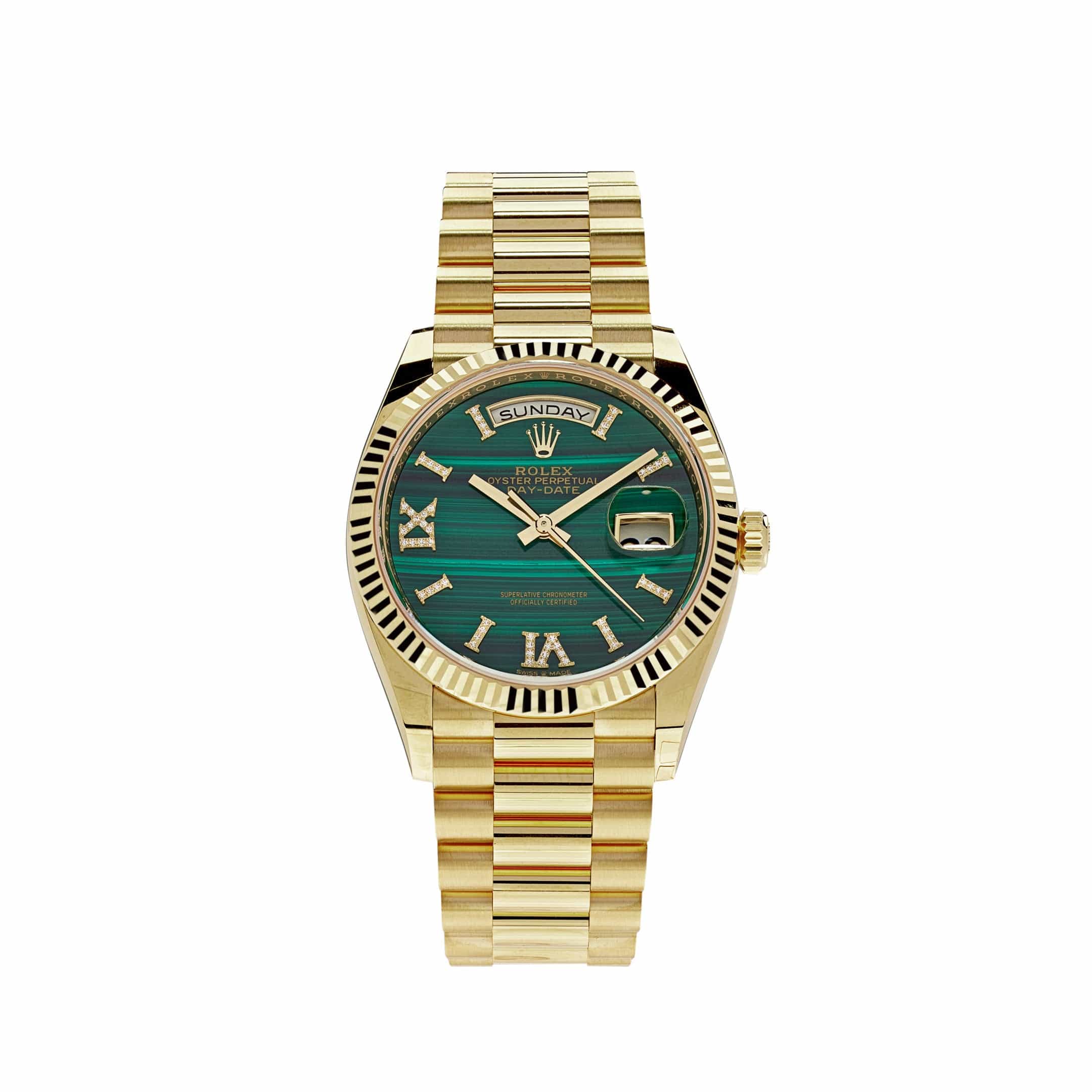 2023 Rolex Daydate 128238 Malachite