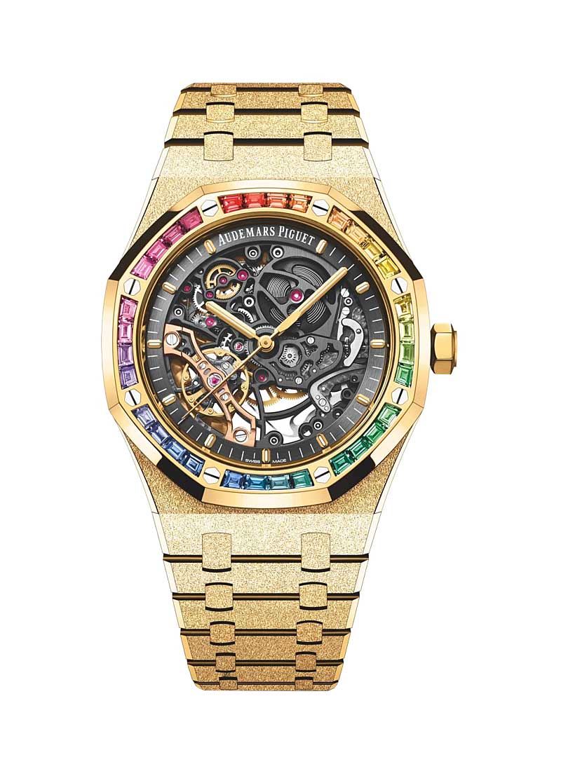 2023 Audemars Piguet 15412BA Royal Oak Double Balance Wheel Openworked Frosted Yellow Gold