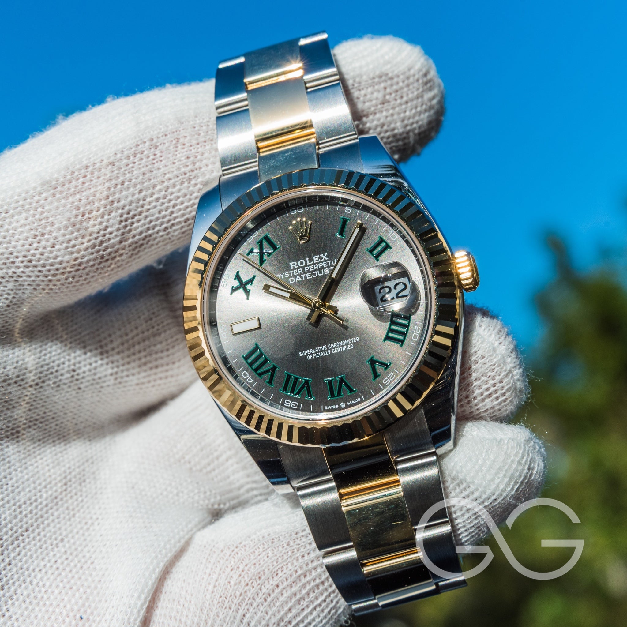 2022 Datejust 41mm Wimbledon Glinted Bezel Oyster 126333
