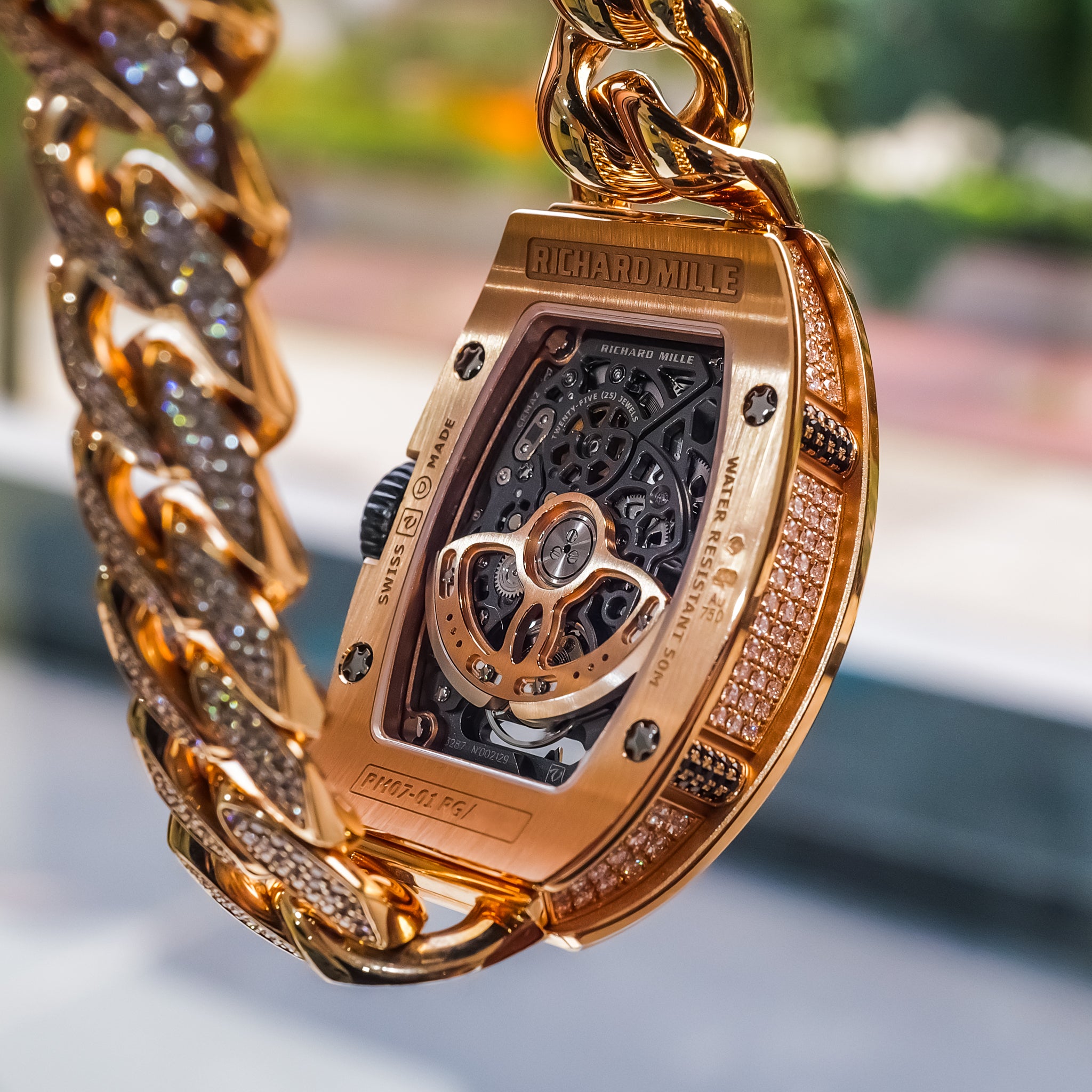 Richard Mille RM07-01 Rose Gold Diamond Set Jasper Dial