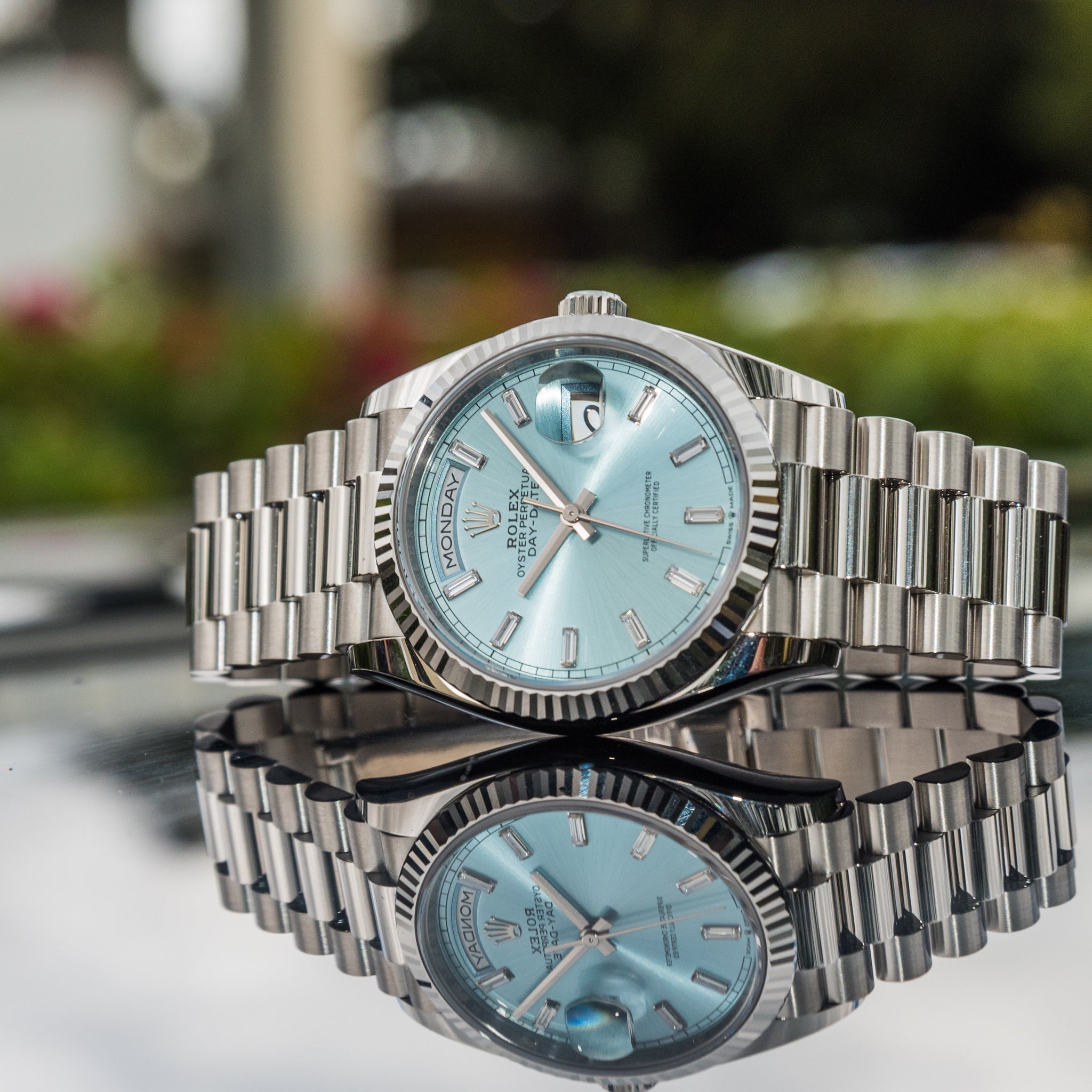 Rolex 2022 Day-Date President 40mm Fluted Baguette Dial 228236