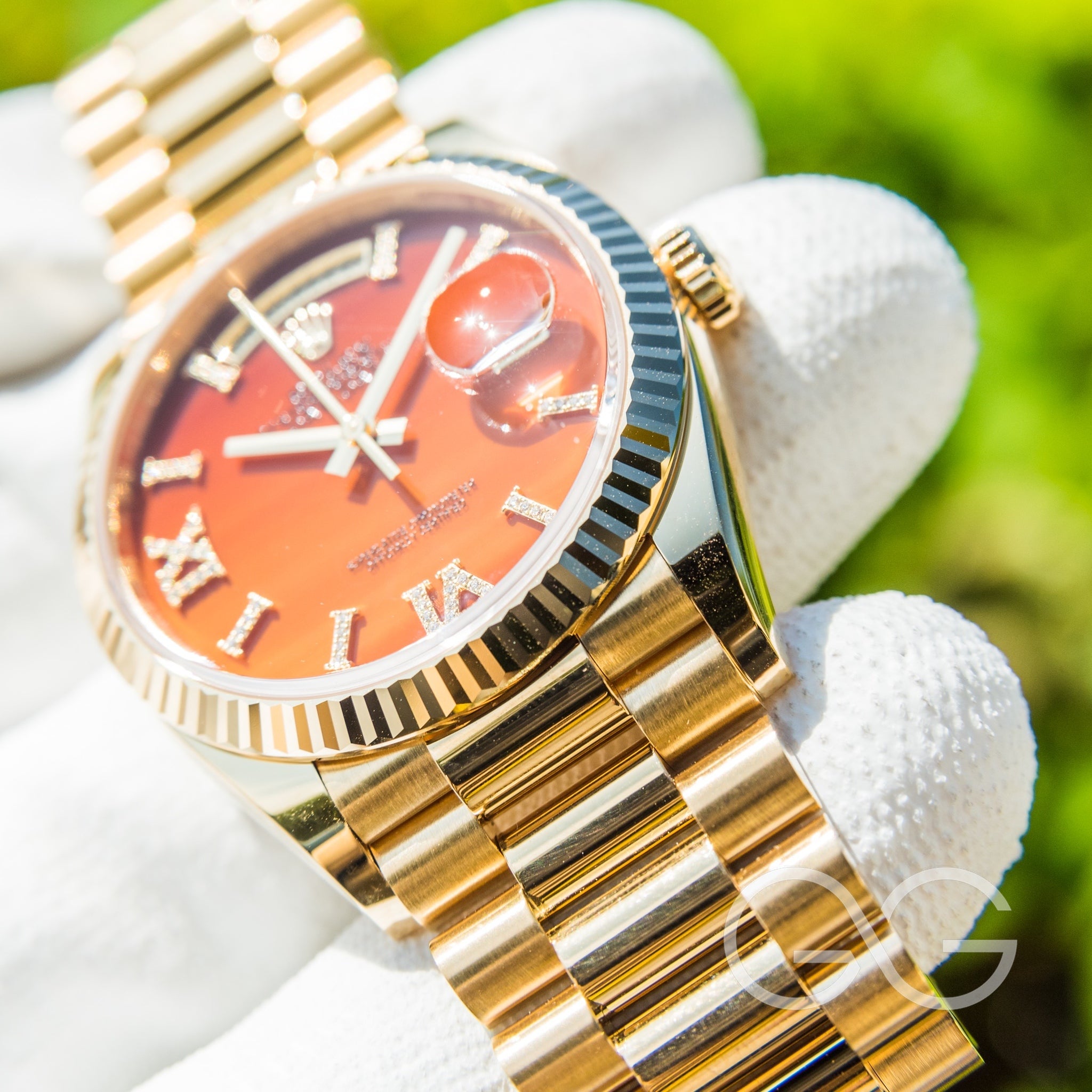 Rolex 2023 Day-Date 36mm 128238 Carnelian Dial