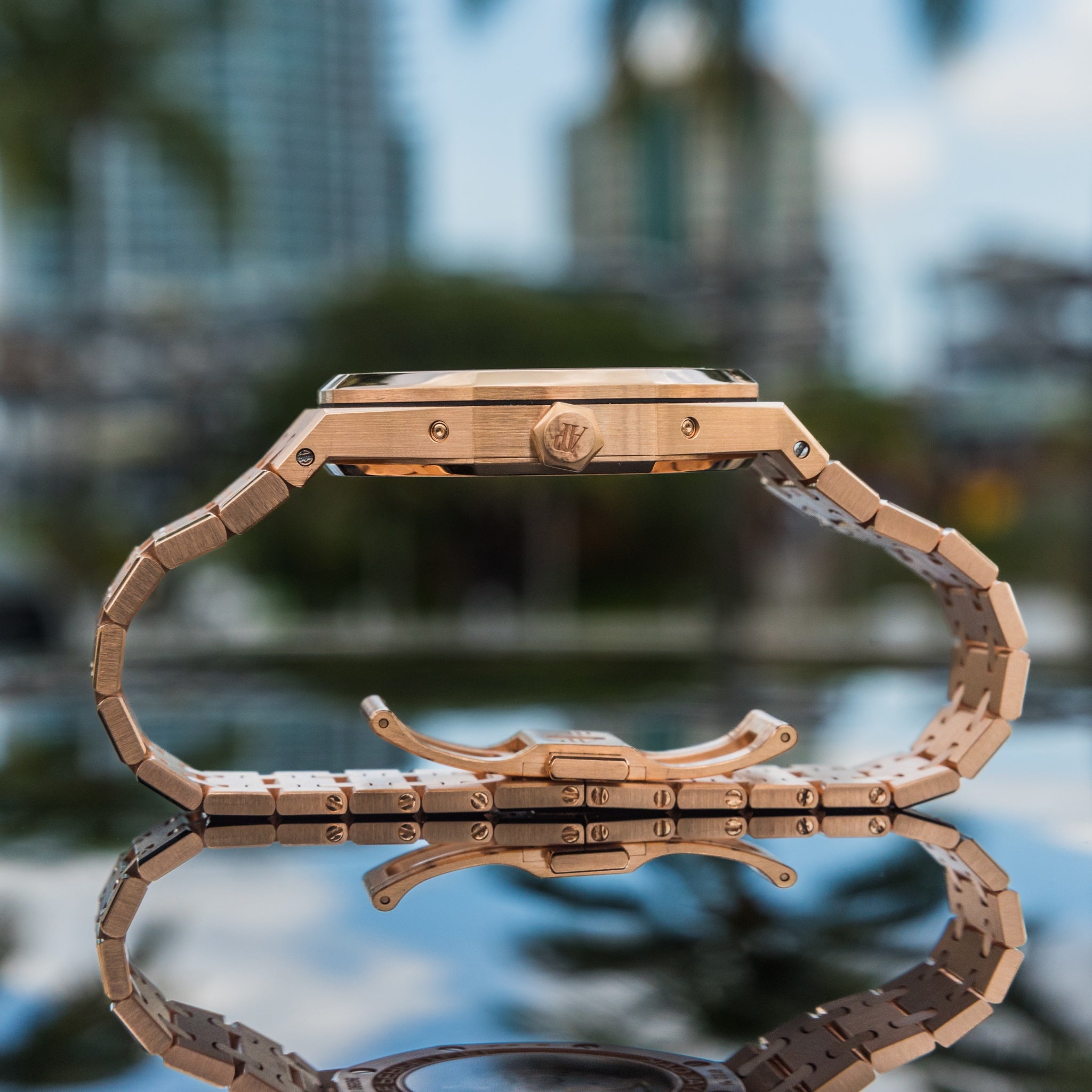 Audemars Piguet 26574or | 2017 Royal Oak Perpetual | Blue Dial | Rose Gold