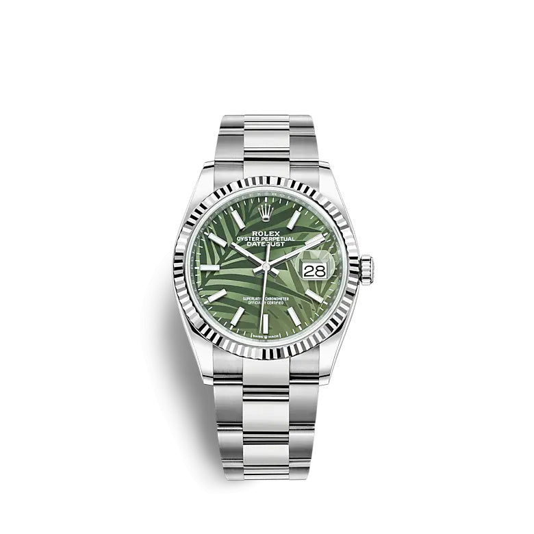 2022 Rolex Datejust 36mm Palm Dial 126234 on Oyster