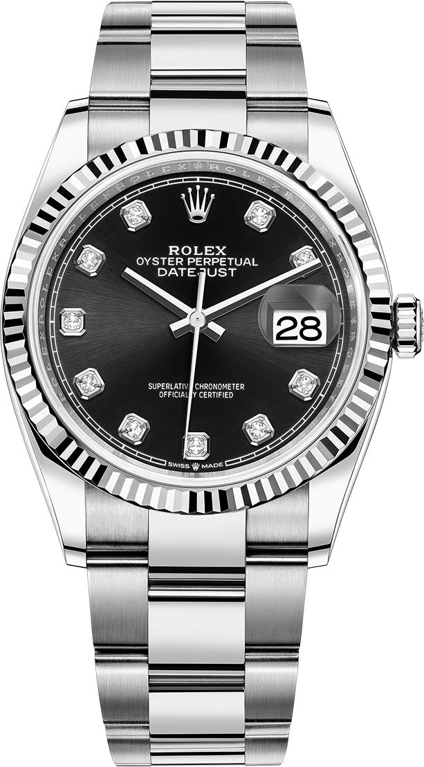 Rolex Datejust 36mm Black Diamond Dial on Oyster 126234